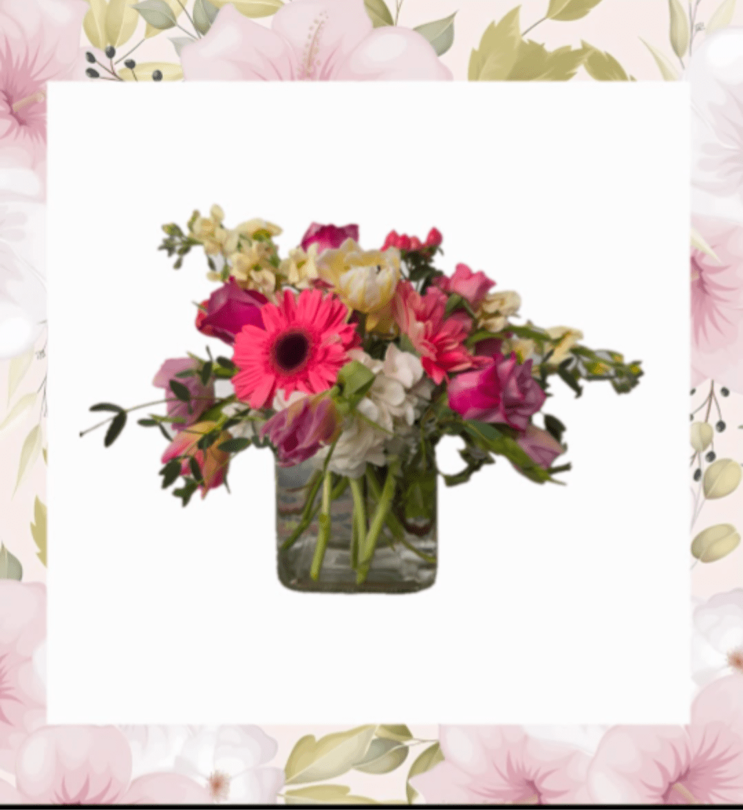 A Mother's Love  - A Mother's Love consists of roses, tulips or cala lilies, hydrangea, gerber daisies, stock, and seasonal filler in hues of purple and pink.  It's the perfect mix of blooms to say Happy Mother's Day!