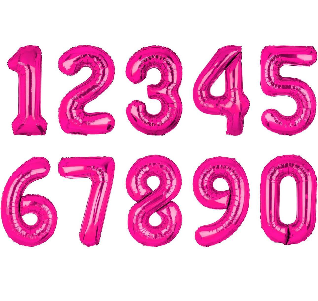 Helium filled HOT PINK number balloon - Elevate your celebrations with this 34 -inch helium filled number balloon. Perfect for birthdays, anniversary, and holiday and special events.  all number available prices is per number, NOTE please write the number that you like to get on notes or special instruction at the end before check out. or call the store to et us know after placing the order