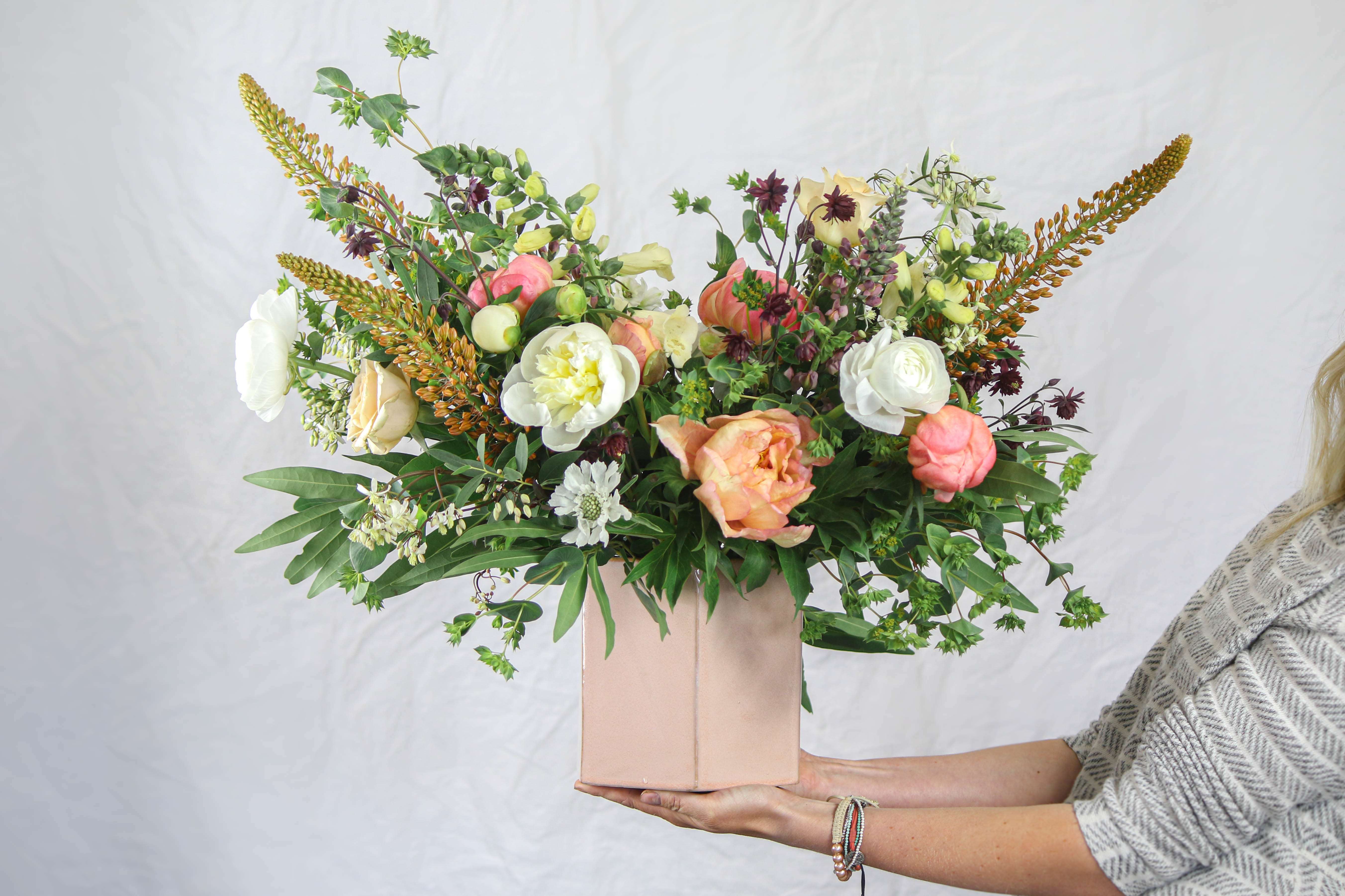 Seasonal Vase Arrangement - Let us choose the best of what is in season with fresh and unique blooms.  Each design is a mix of various varieties and greenery, we love giving our designs a modern twist!  