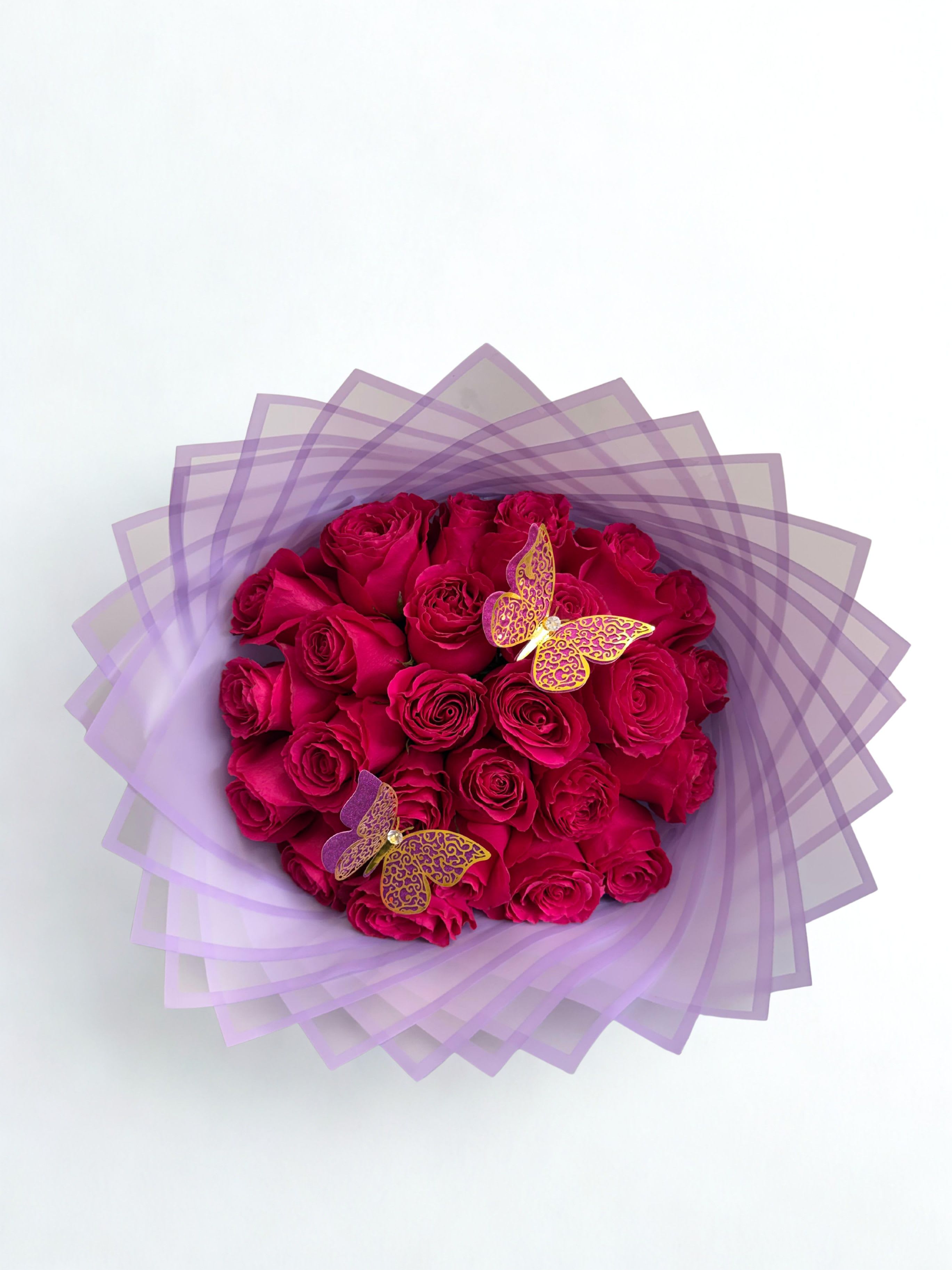 Hot pink love for Mom  - hot pink Roses 