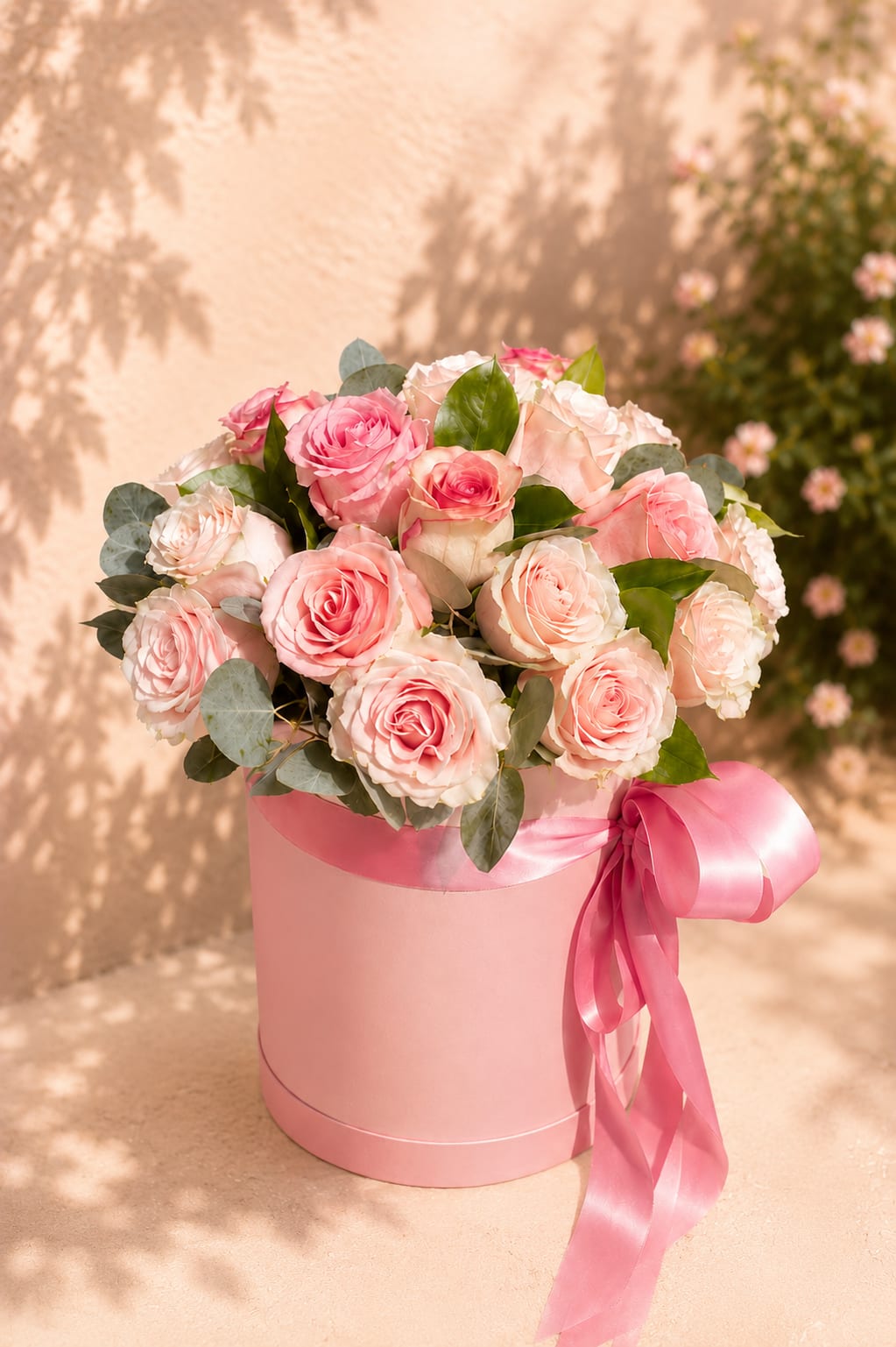 Venus' Blush Pearl – Luxury Hat Box - Inspired by Venus, the Roman goddess of love and beauty, Venus' Blush Pearl showcases a graceful blend of premium blush pink and ivory roses arranged in Flower Fairy's signature luxury hat box. Soft pastel tones, lush blooms, and elegant greenery create a timeless design that expresses love, admiration, and heartfelt celebration.  Each arrangement is handcrafted using the freshest roses available, making every design naturally unique while preserving its refined romantic style.  Perfect for birthdays, anniversaries, Mother's Day, congratulations, baby showers, thank-you gifts, or simply making someone feel truly special.  Features: Premium long-stem roses Elegant blush and ivory color palette Fresh seasonal greenery Luxury keepsake hat box Handcrafted by Flower Fairy Same-day flower delivery throughout the Phoenix Metro Area Designed by your local Phoenix florist