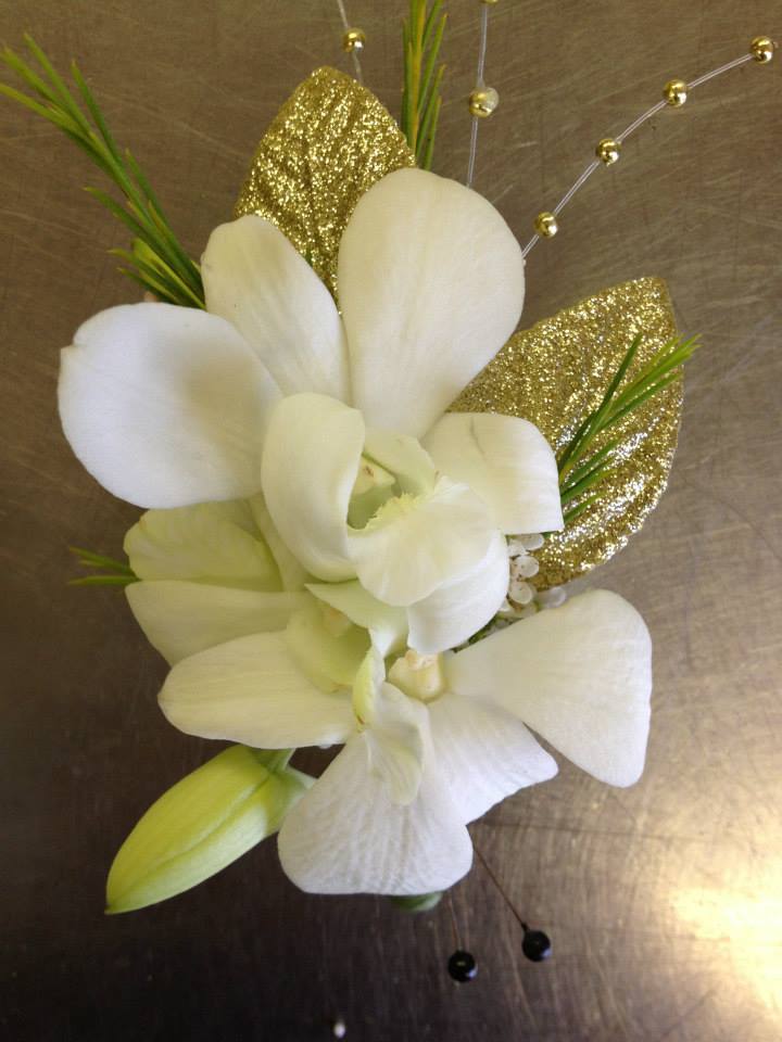 Golden White Orchid Boutonniere In Cherry Hill Nj Flower Boutique