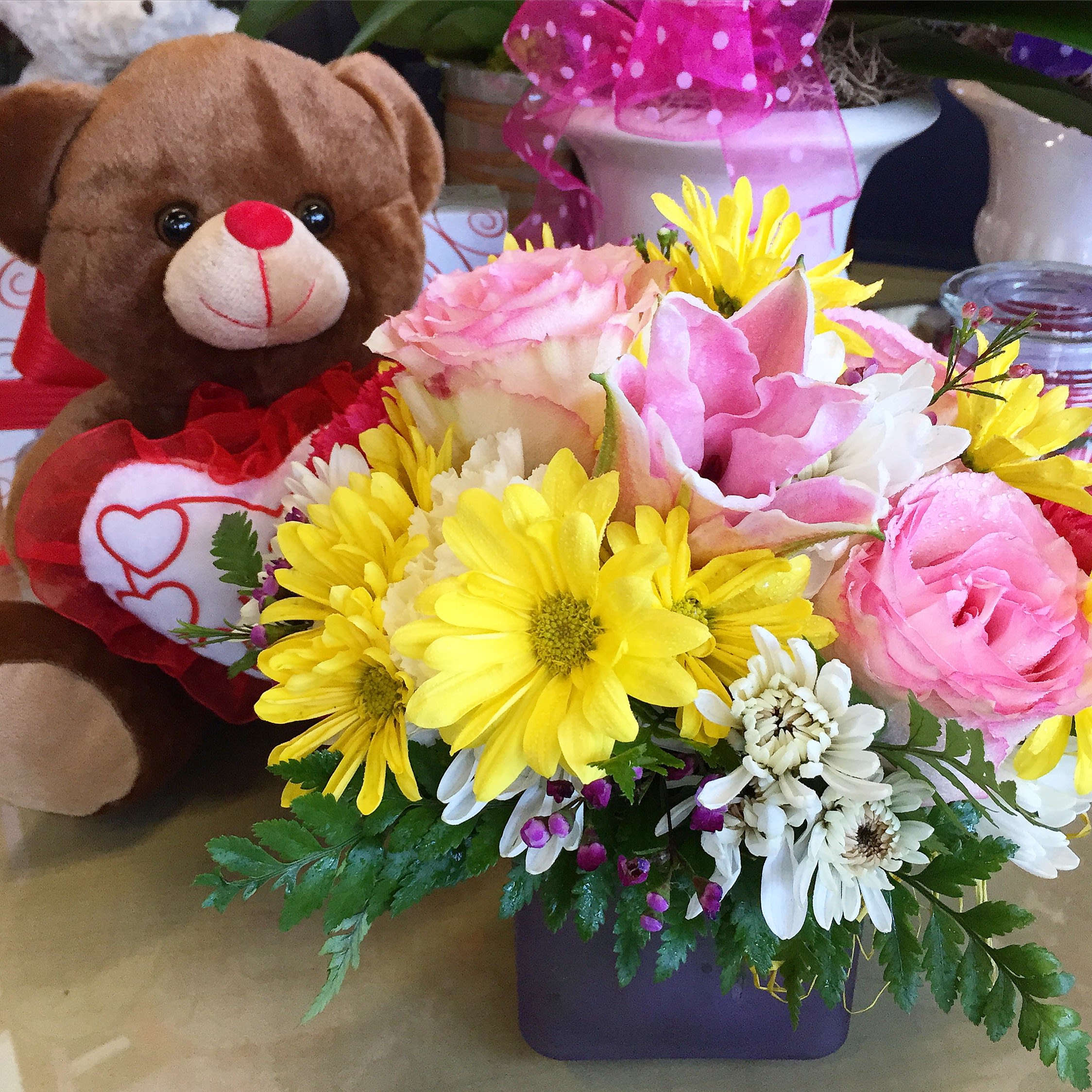 flowers and bears