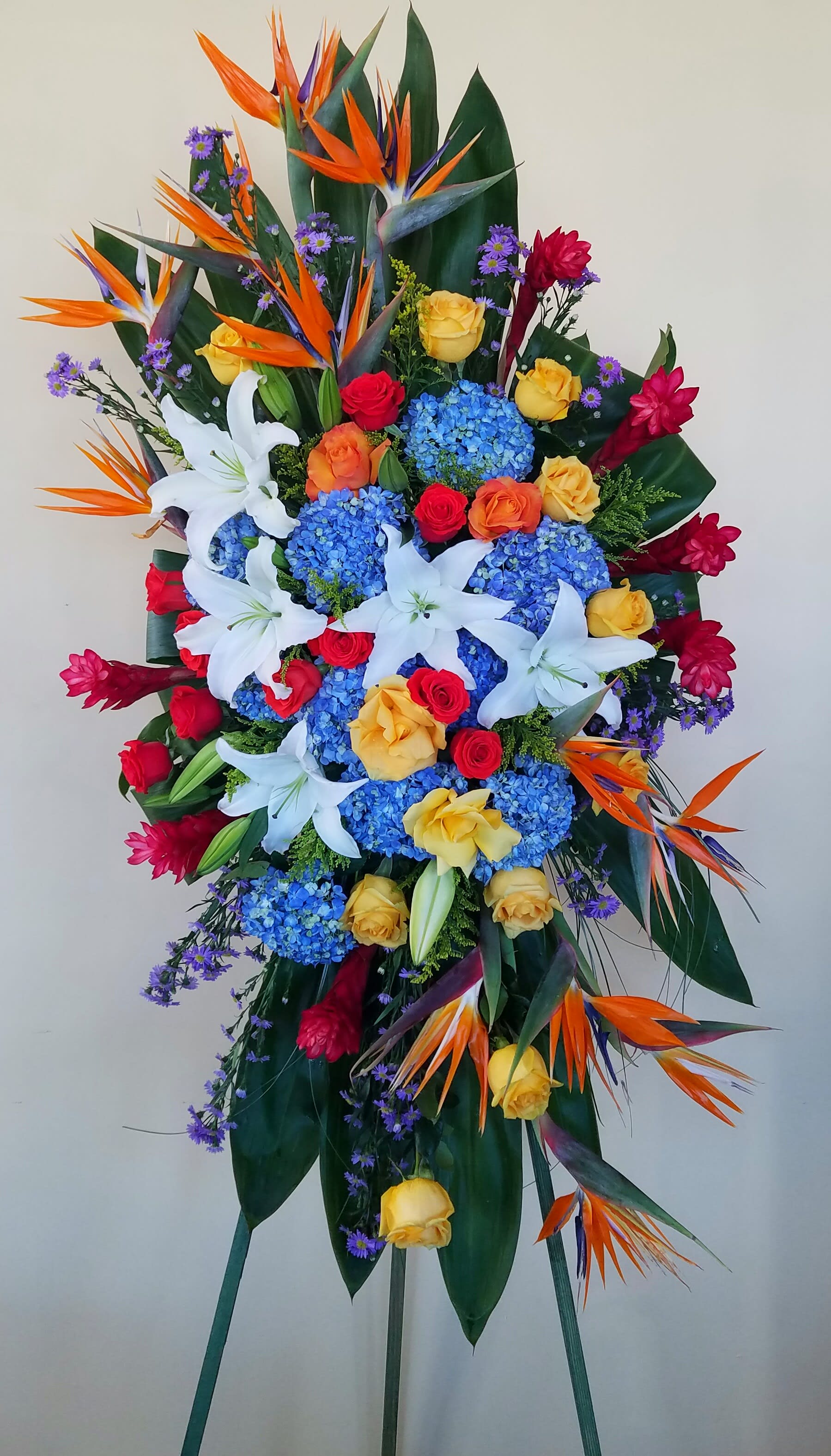 paradise floral arrangem serenity flower basket — vaca