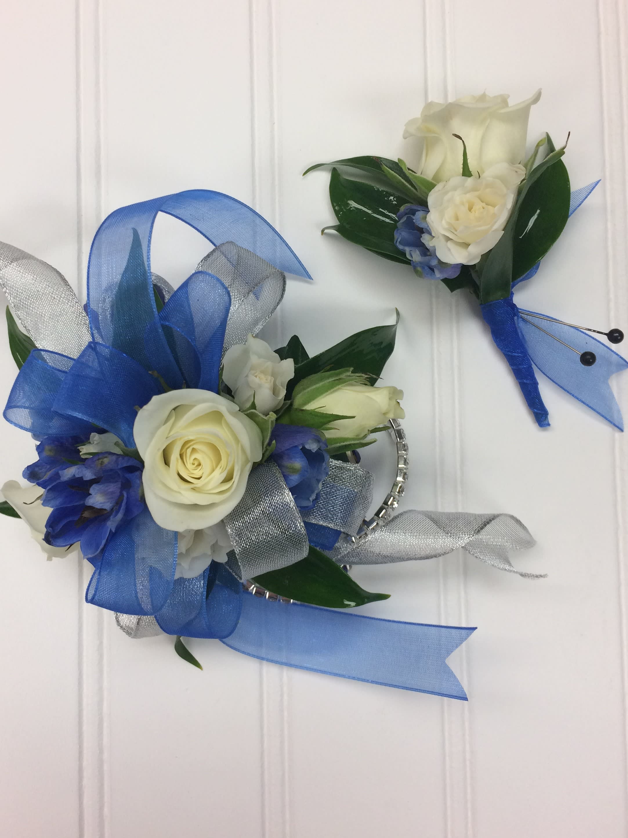 Royal Blue Corsage \u0026 Boutonniere by A 