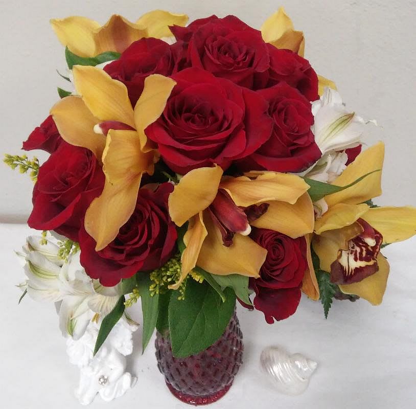 The Scarlet Orchid Bridal Bouquet By Weathers Flower Market