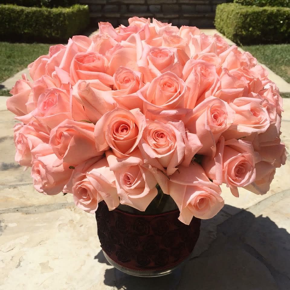 100 Peach Roses By Westwood Flower Shop