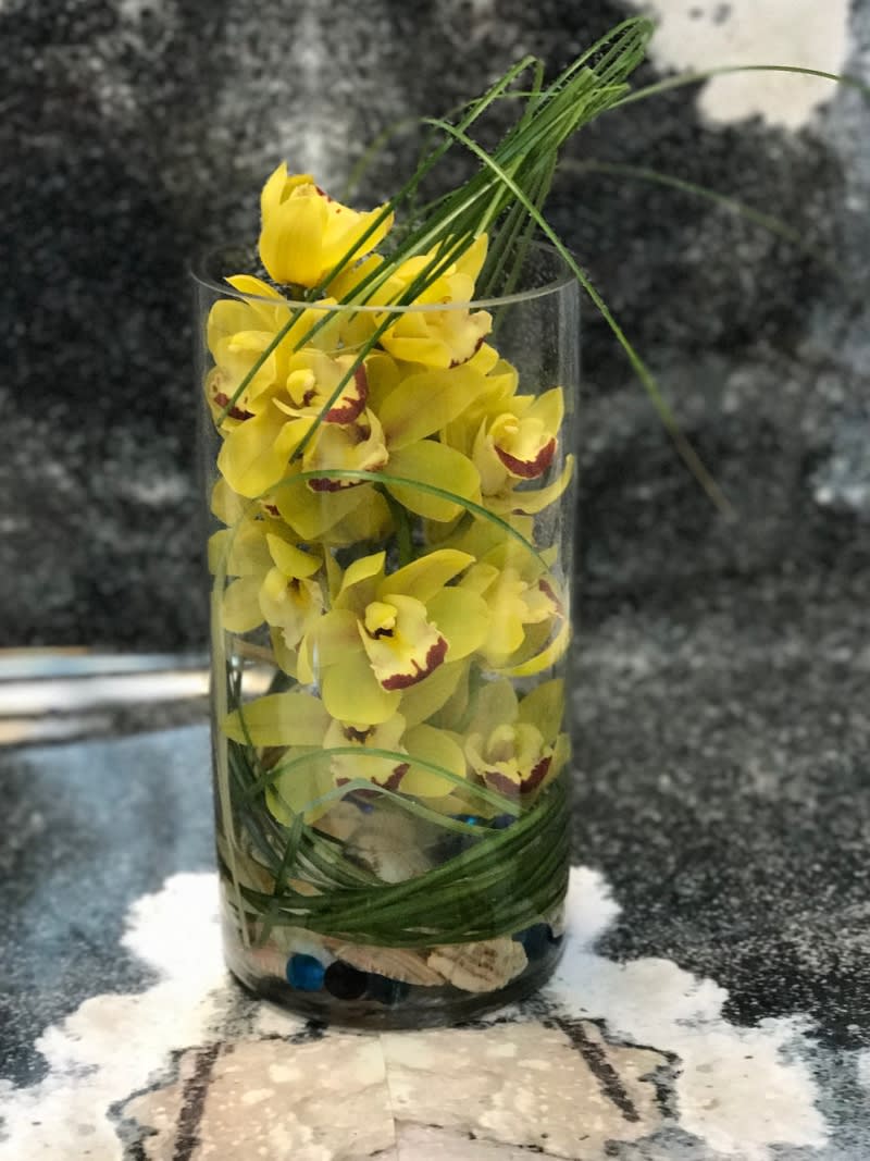 Yellow Cymbidium Orchid Cylinder in Fort Lauderdale, FL ...