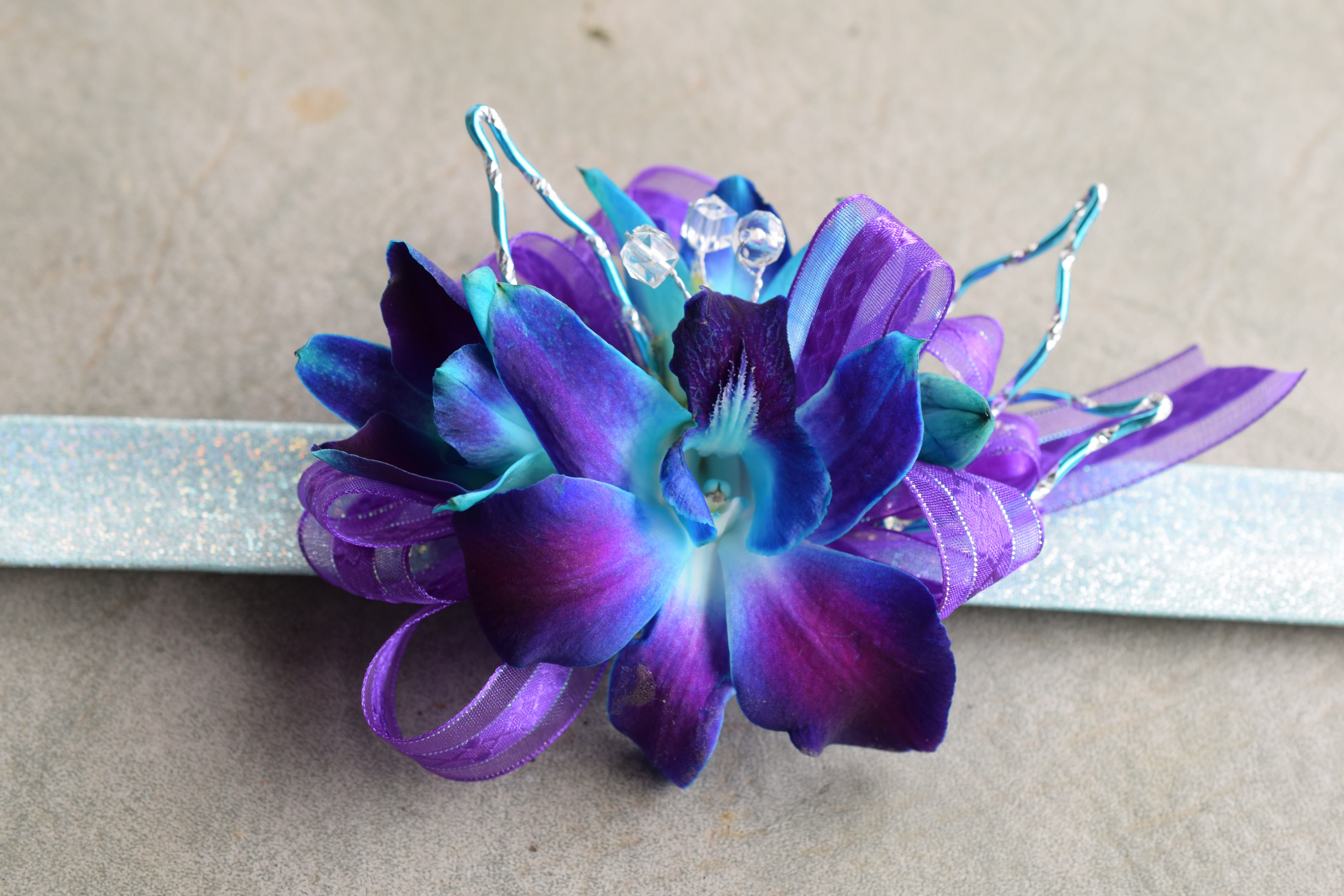 Blue Dendrobium Orchid Corsage By Lady Slipper Creations Innovative Floral Design