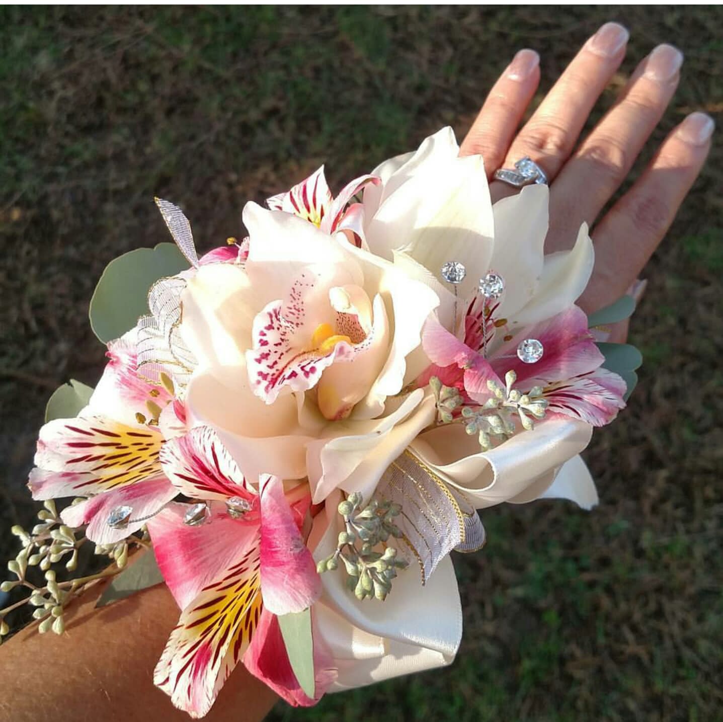 Cymbidium Orchid Wrist Corsage in Downey, CA Chita's Floral Designs