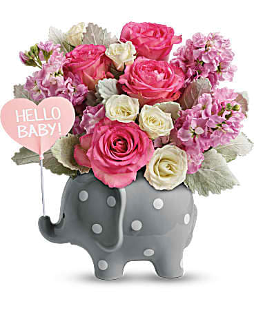 new baby girl floral arrangements