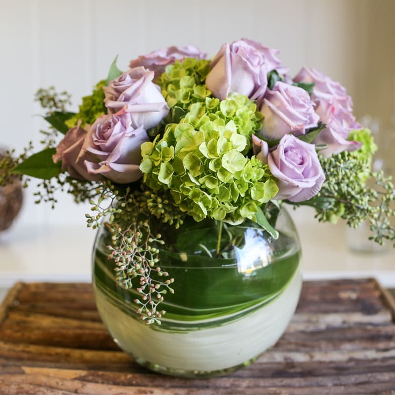 Lavender Roses Hydrangea In Dorchester Ma Coleen S Flower Shop