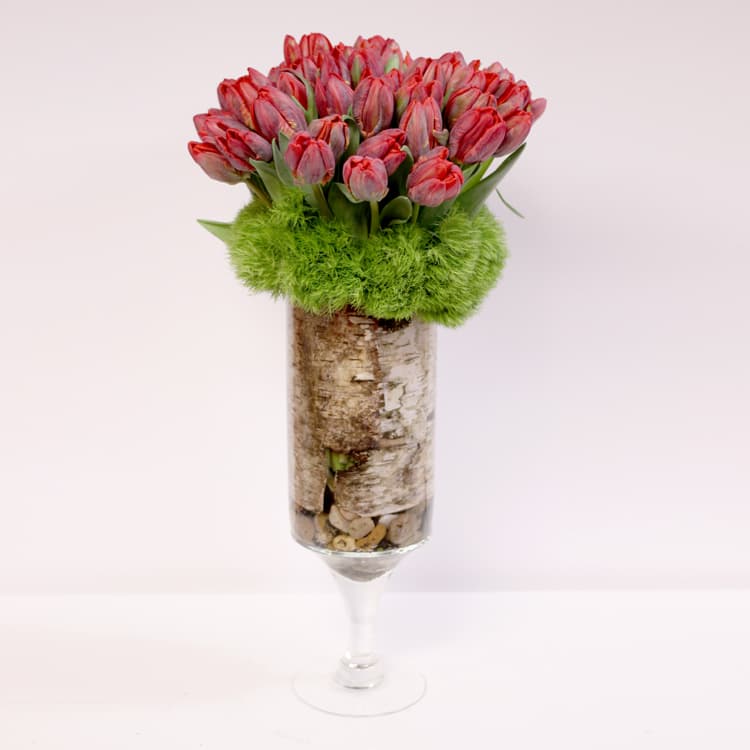 50 Tulips In A Tall Vase In Redondo Beach Ca Brooke S Flowers,Herringbone Subway Tile Kitchen Backsplash