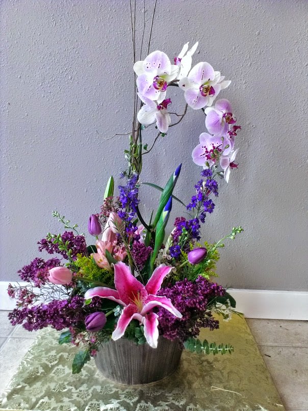 Living Orchid And Fresh Cut Arrangement In Newport Or Newport Florist And Gifts