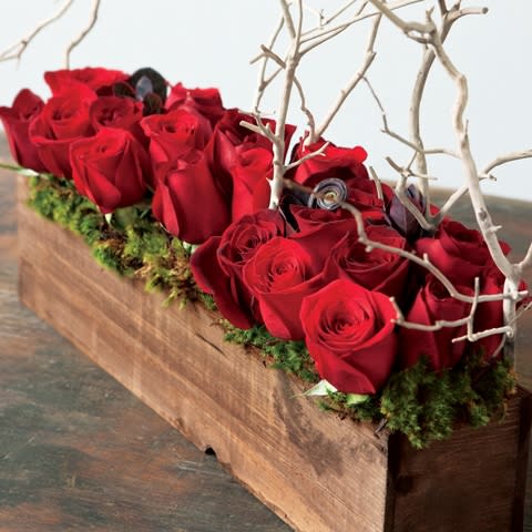 Rustic Red Rose Box By The Enchanted Florist Monument