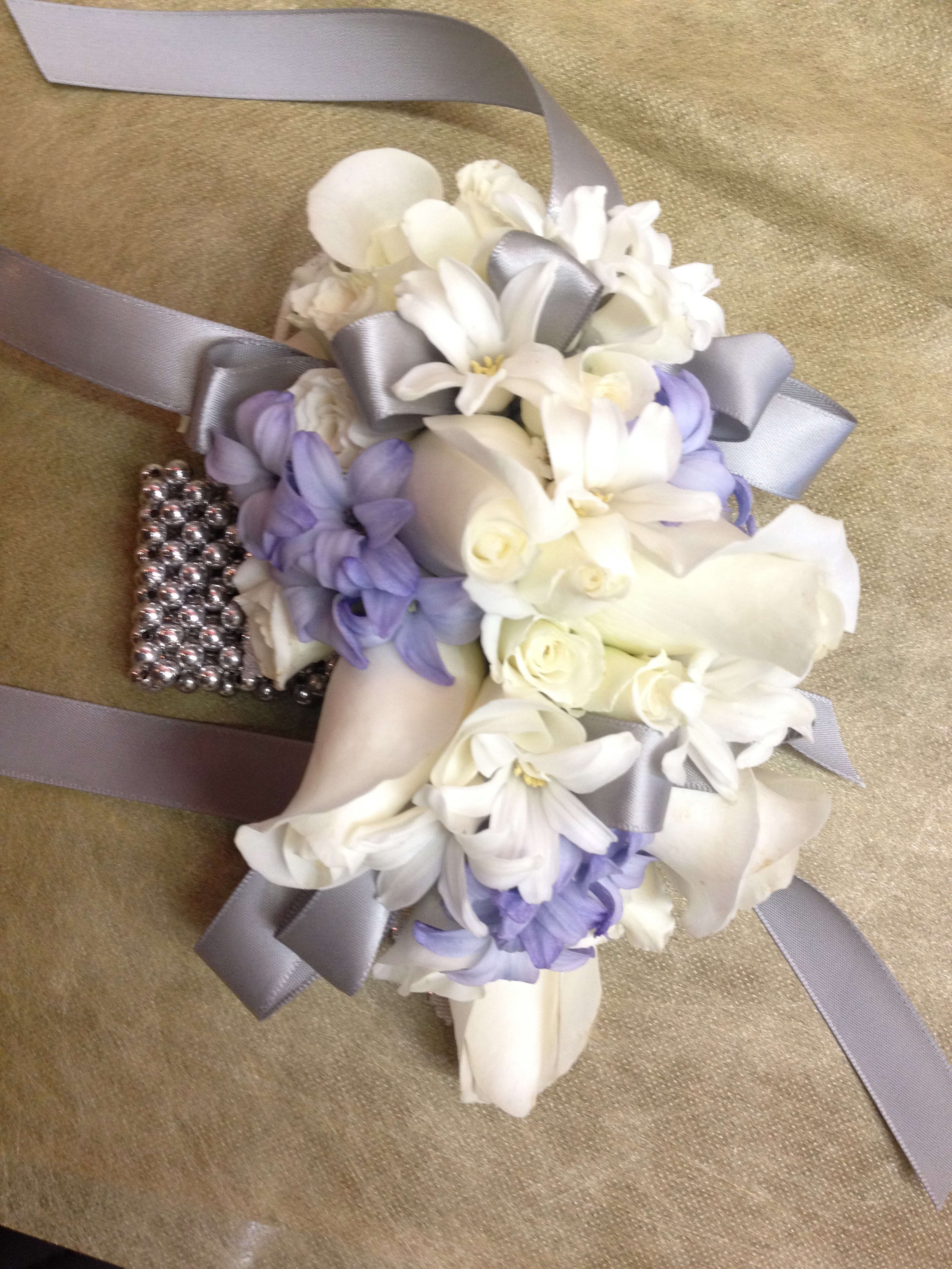 white wrist corsage