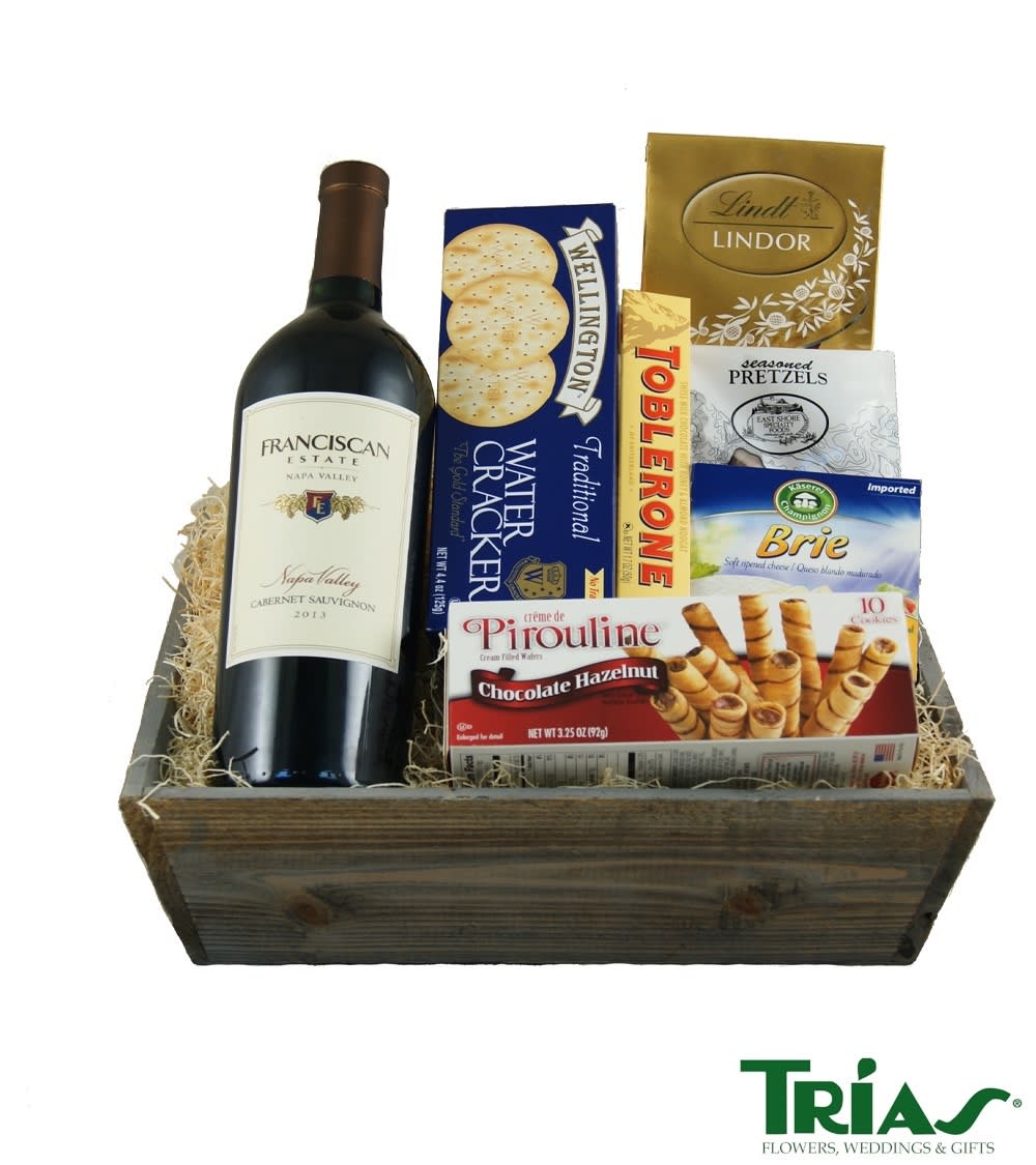 Gourmet Box W Wine By Trias Flowers Events