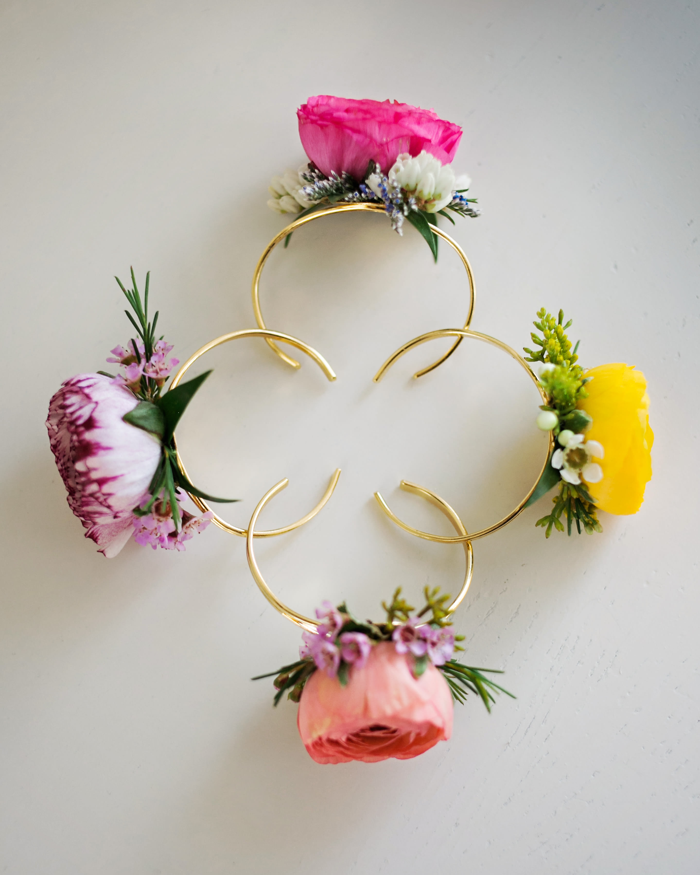 gold cuff corsage