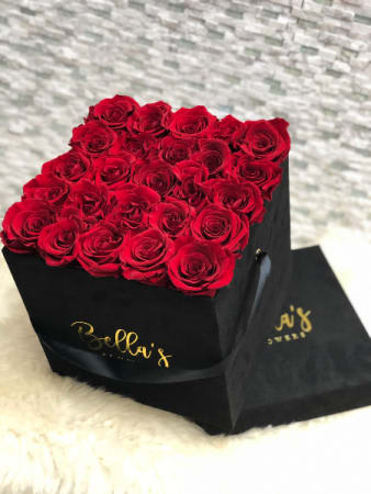25 Eternal Roses In Suede Box By Roses In A Box Nyc
