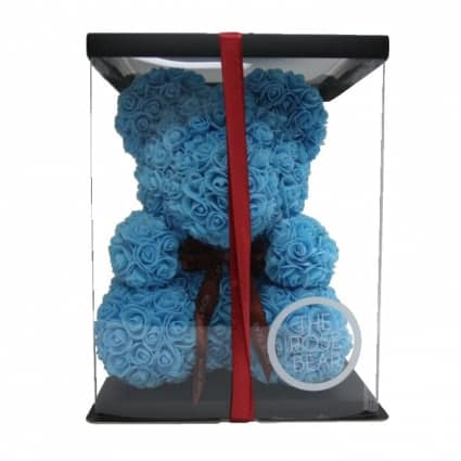 rose bear with box