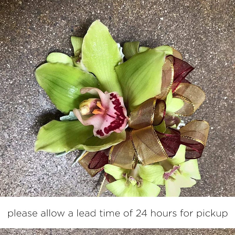 Green Cymbidium Orchid Wrist Corsage In Pasadena Ca Jacob Maarse Florists