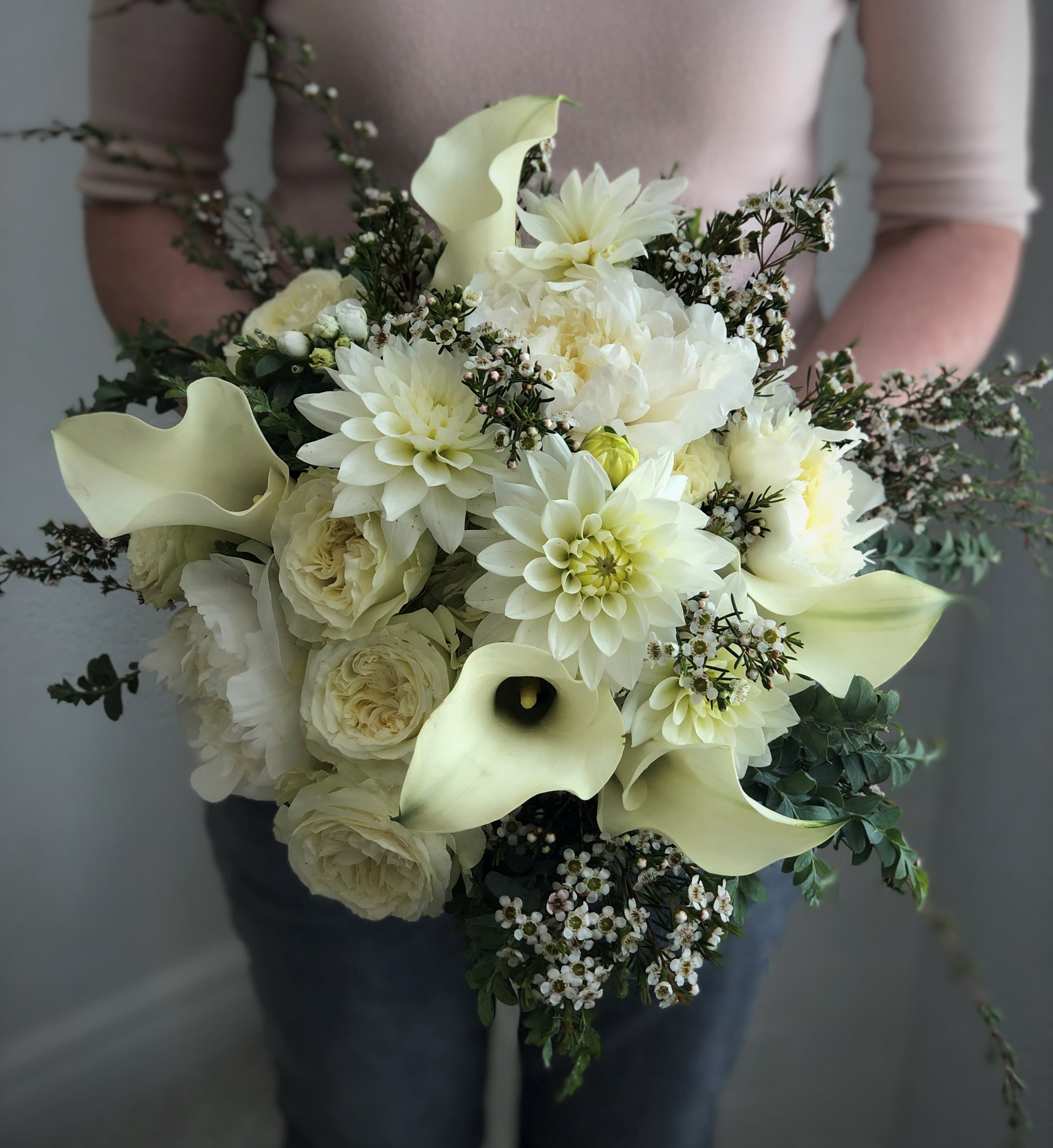 hand tied wedding bouquet