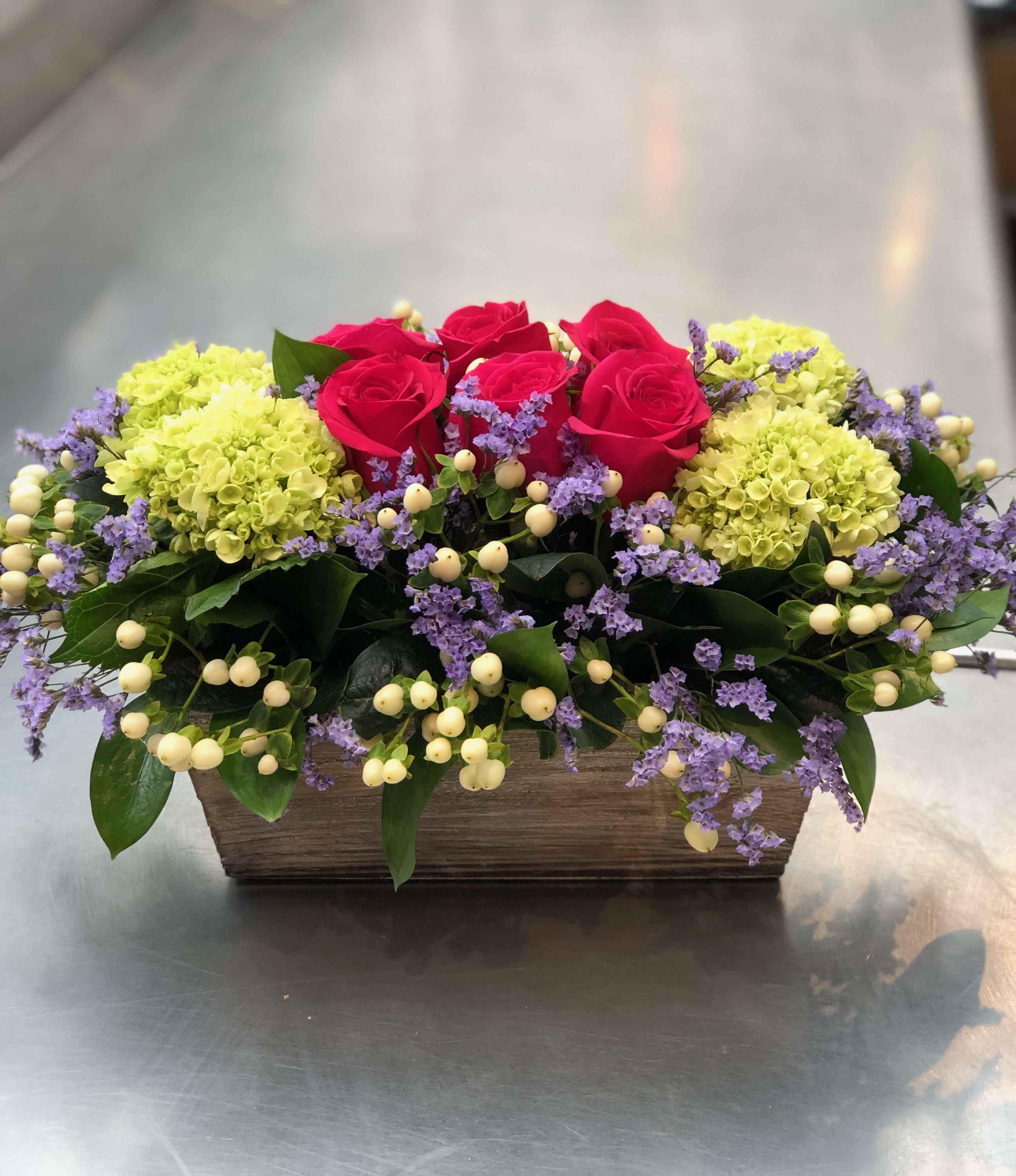Wood Box Filled with Flowers in Watertown, MA Russo's