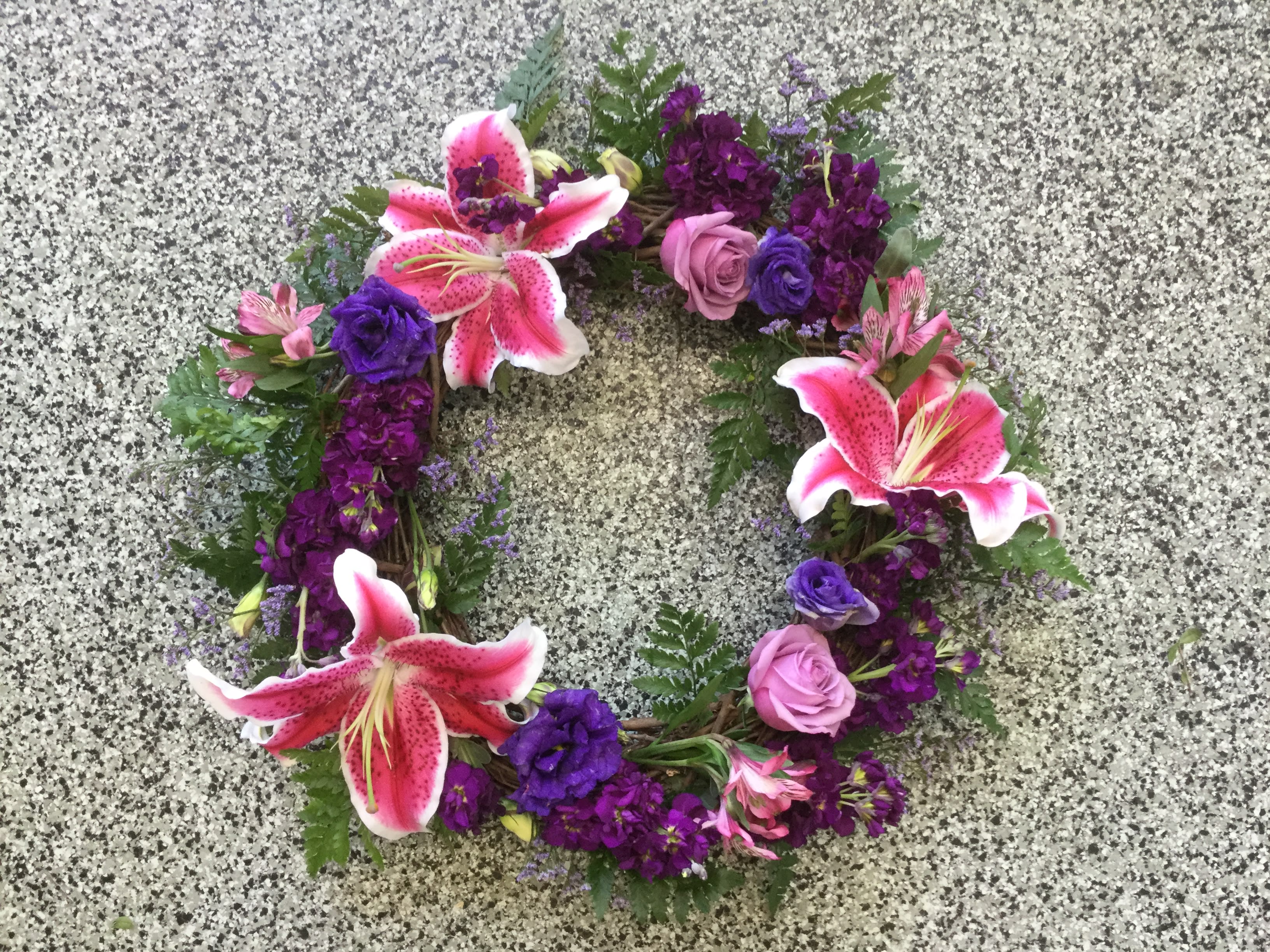 Burial at Sea Wreath Pinks and Purples in Laguna Niguel, CA McCool