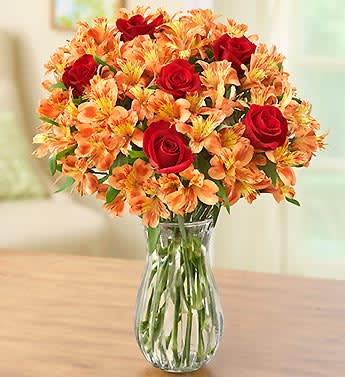 Peruvian Lilies Red Roses In San Jose Ca Valley Florist
