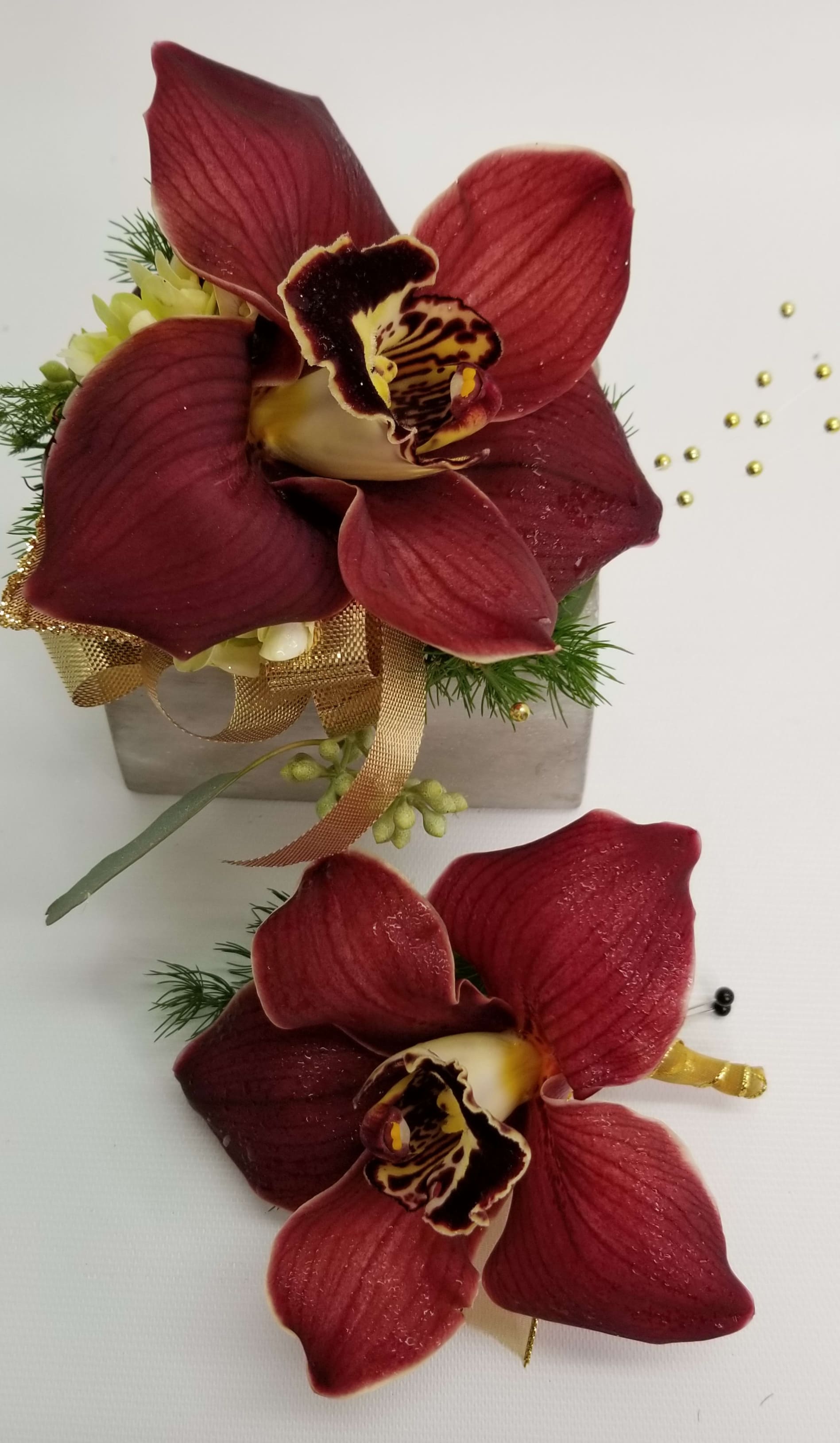 Burgundy Orchid Corsage And Bout Set In Spring Park Mn Bayside Just Because