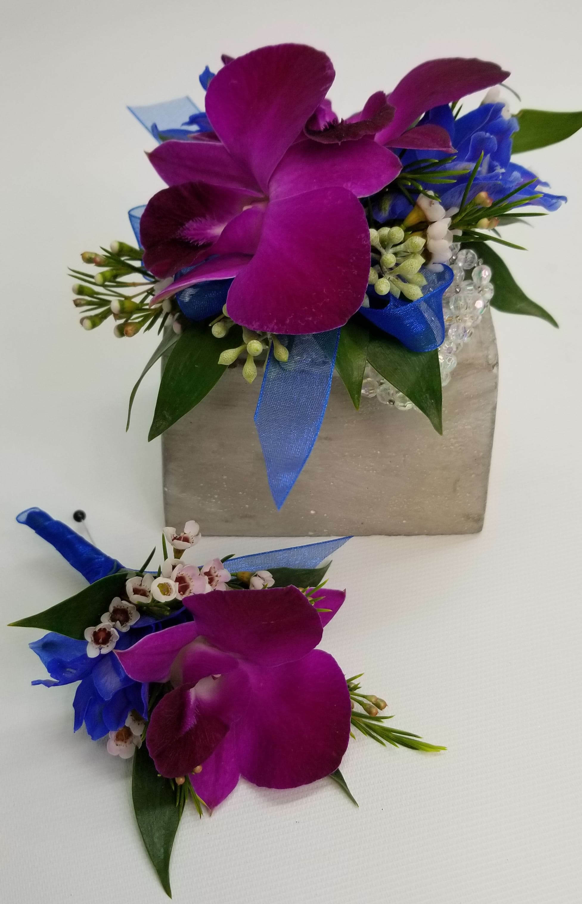 Fuschia Orchid Corsage And Bout Set In Spring Park Mn Bayside Just Because