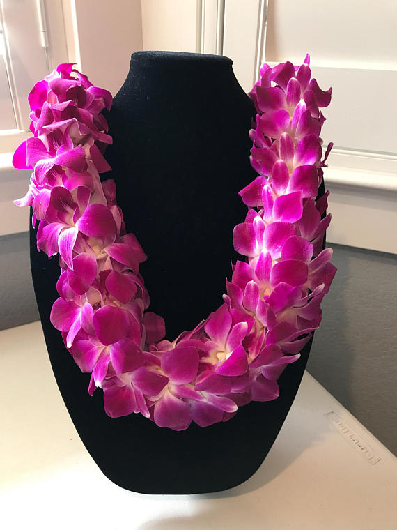 Double Orchid Lei Purple 1804291 By Toshi S Flowers Gifts