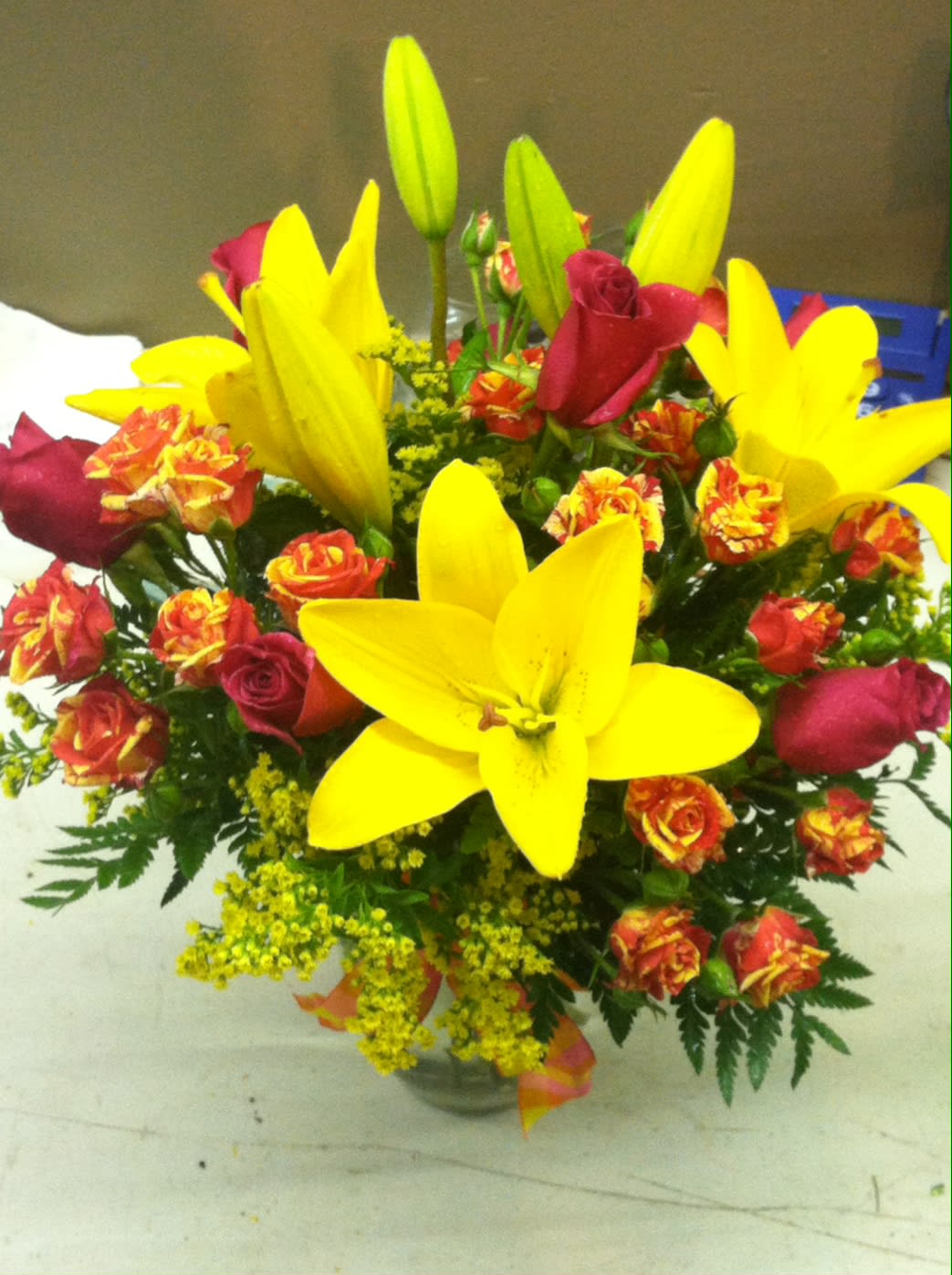 Rose And Lily Vase in Augusta, GA | FLOWERS ON BROAD