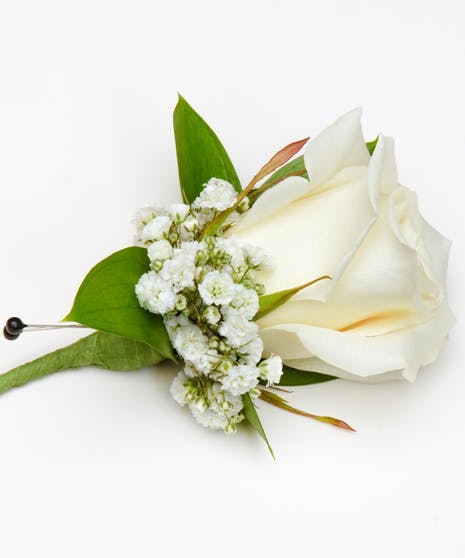 Classic White Rose Boutonniere In Atlanta Ga Northpark Florist