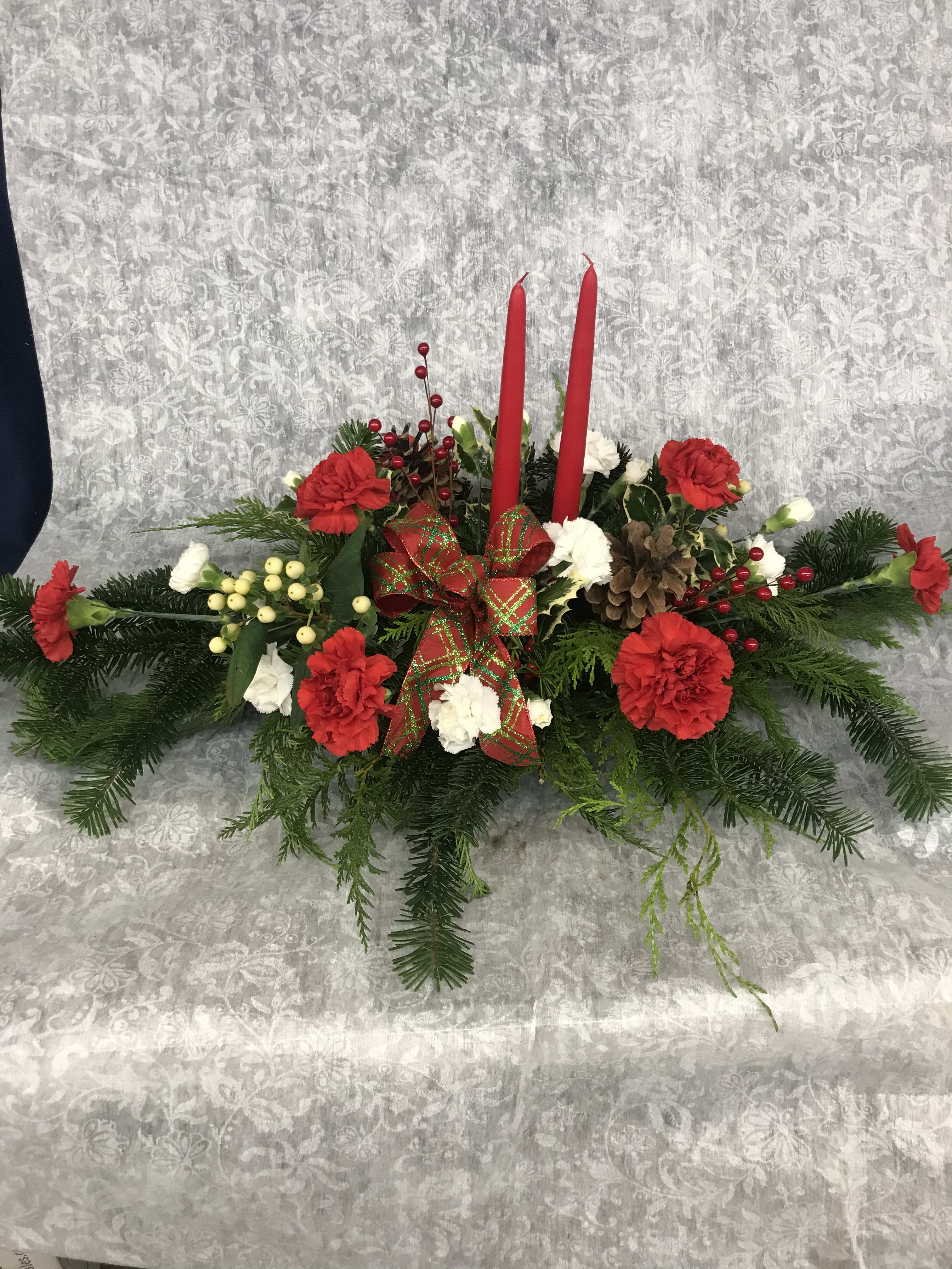 Christmas Candle Centerpiece By Bodnar Son Florist