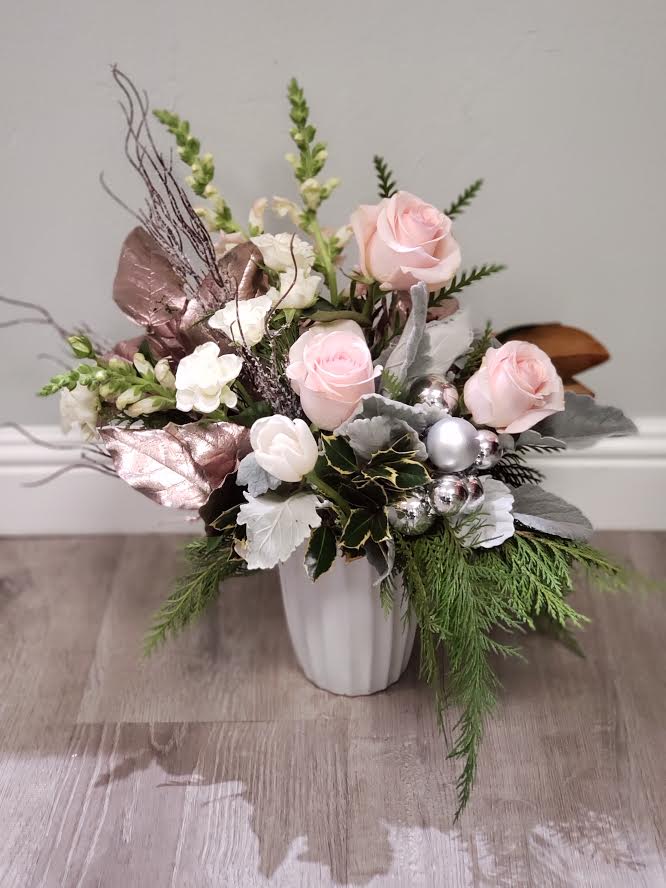 Blush Valentine Ceramic Arrangement In Pleasanton Ca Alexandria S Flowers