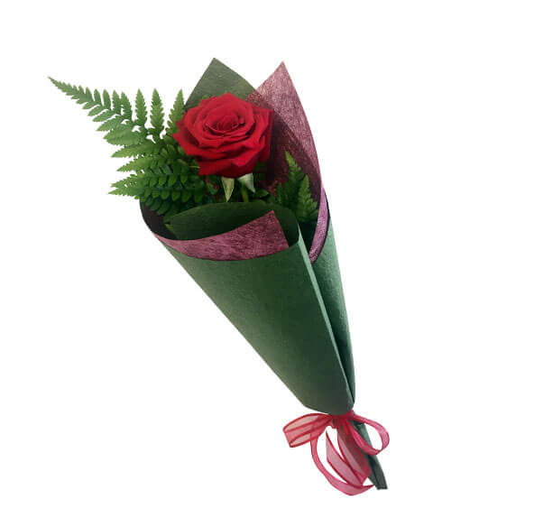 Single Red Rose Wrapped By San Francisco Floral Company