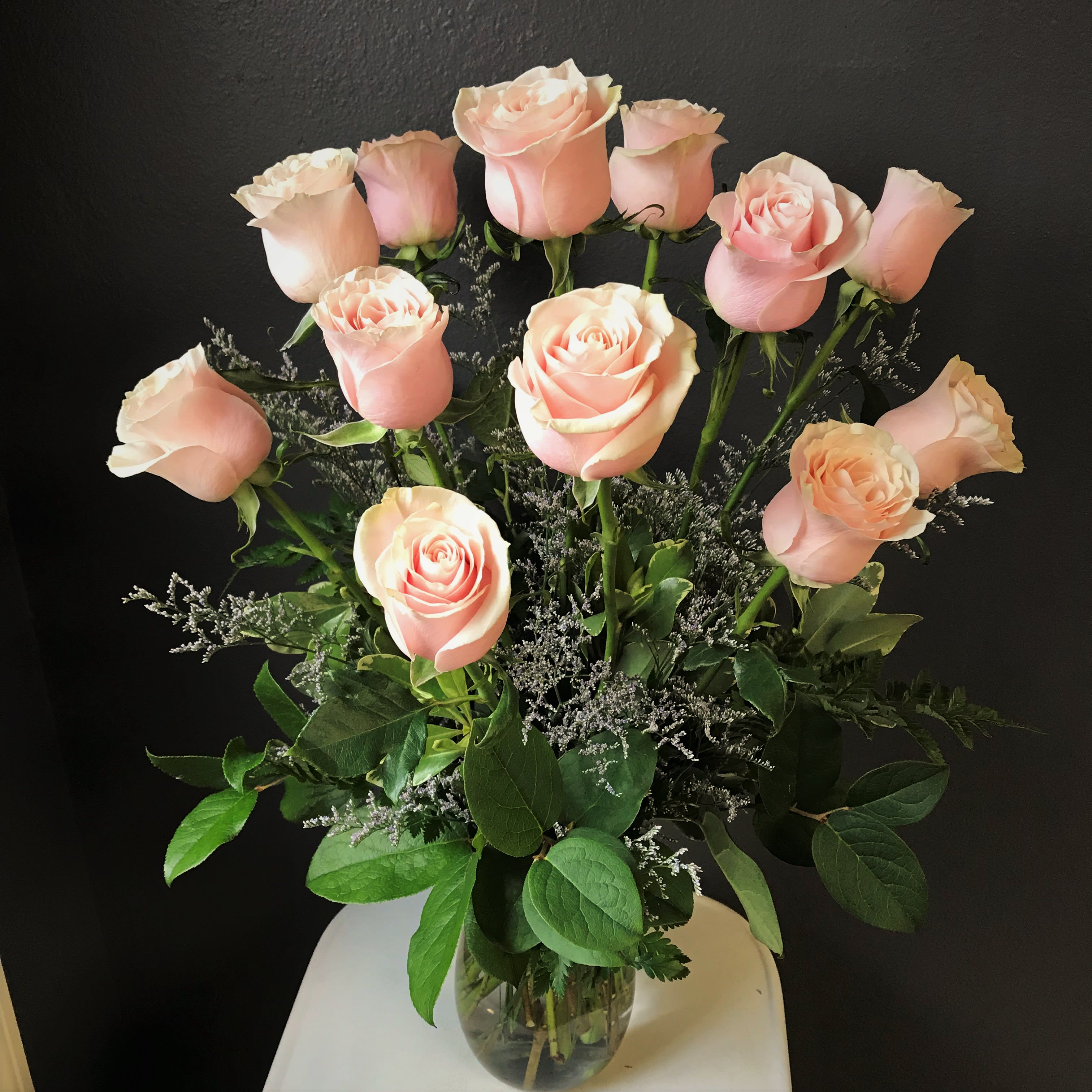 Dozen Pink Roses In Lebanon Oh Flowers From The Rafters