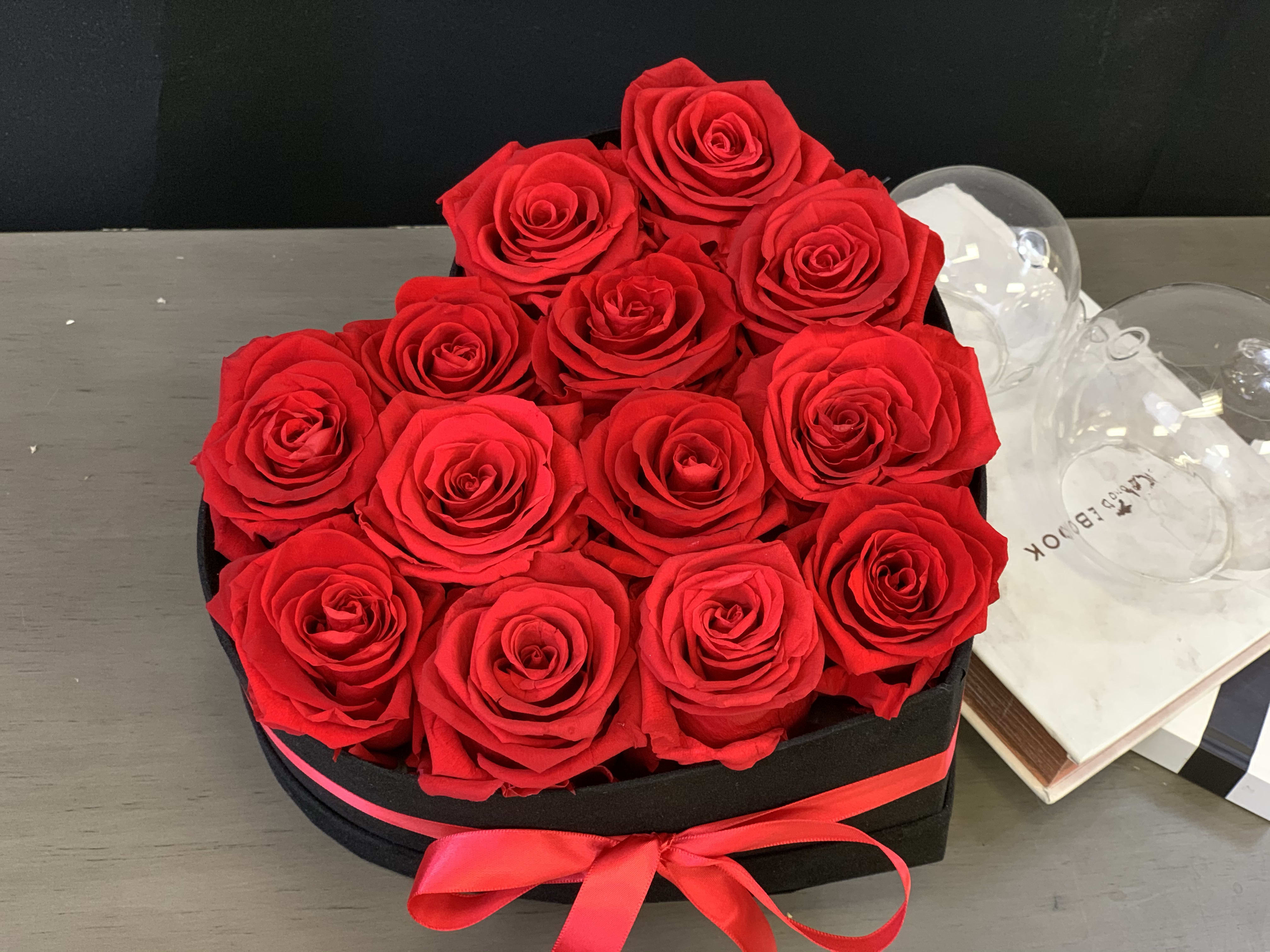 Preserved Red Roses in Heart Shaped Box in Miami , FL Luxury Flowers