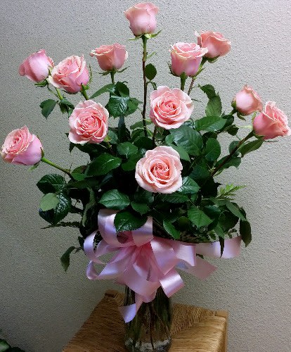Perfectly Pink Long Stem Roses By Signature Flowers