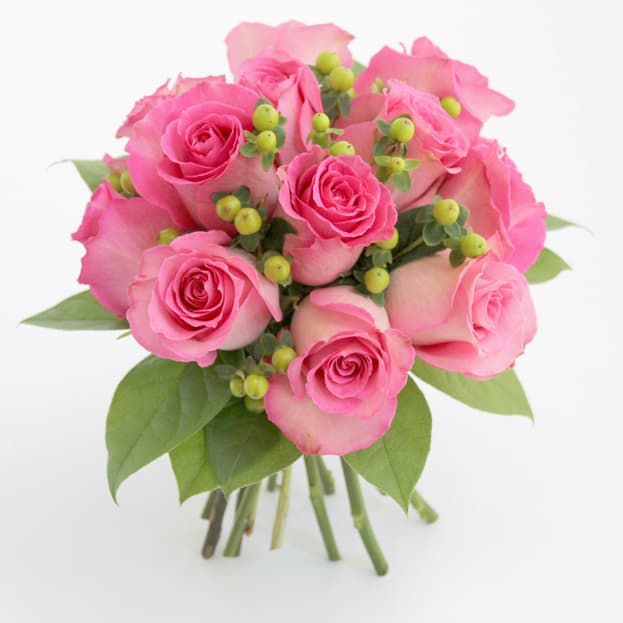 One Dozen Pink Rose Bouquet In Mickleton Nj Bowkay Com
