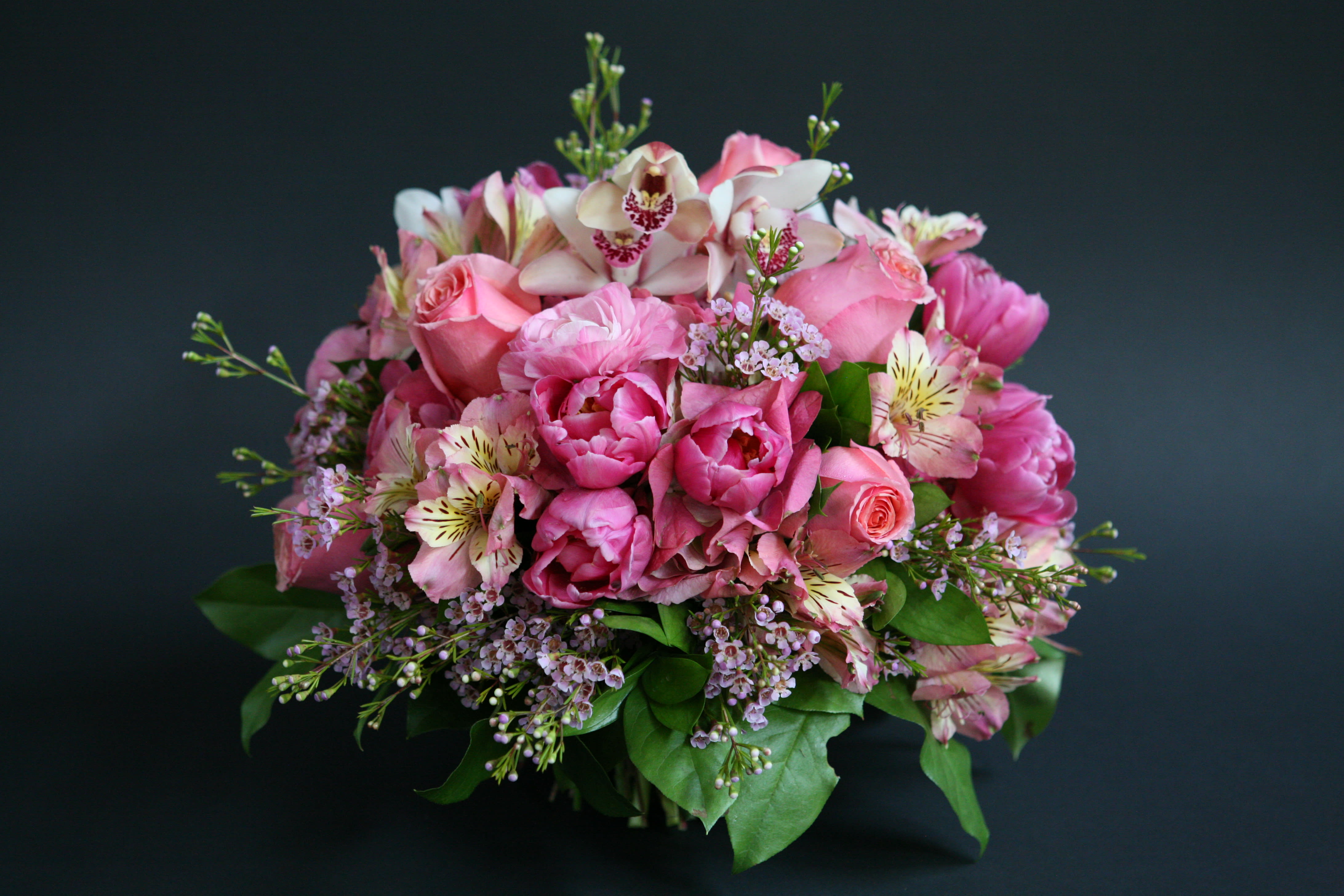 Pink Pom Orchid Rose Bouquet In Pasadena Ca Jacob Maarse Florists