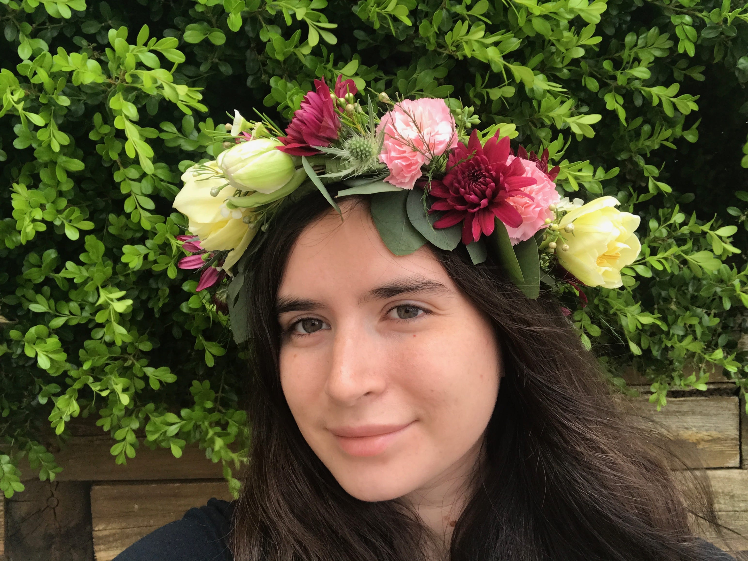 black floral crown