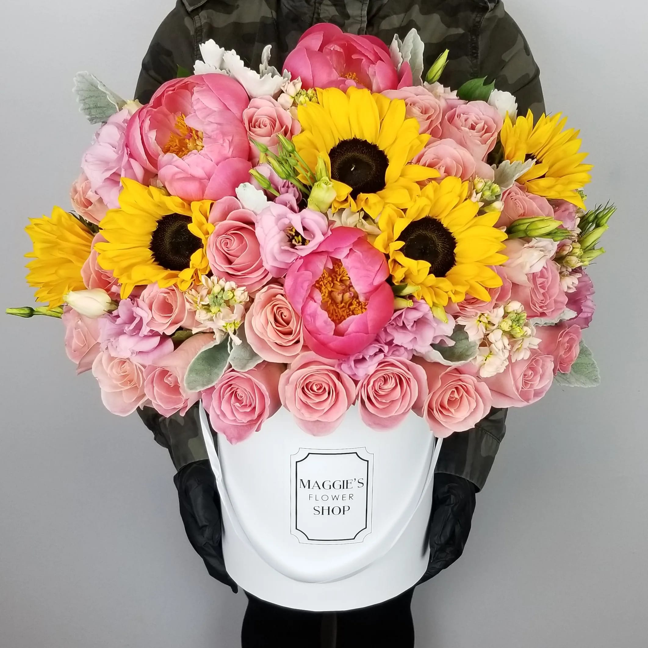 Mfs Rose X Sunflower X Peony Box By Maggie S Flower Shop
