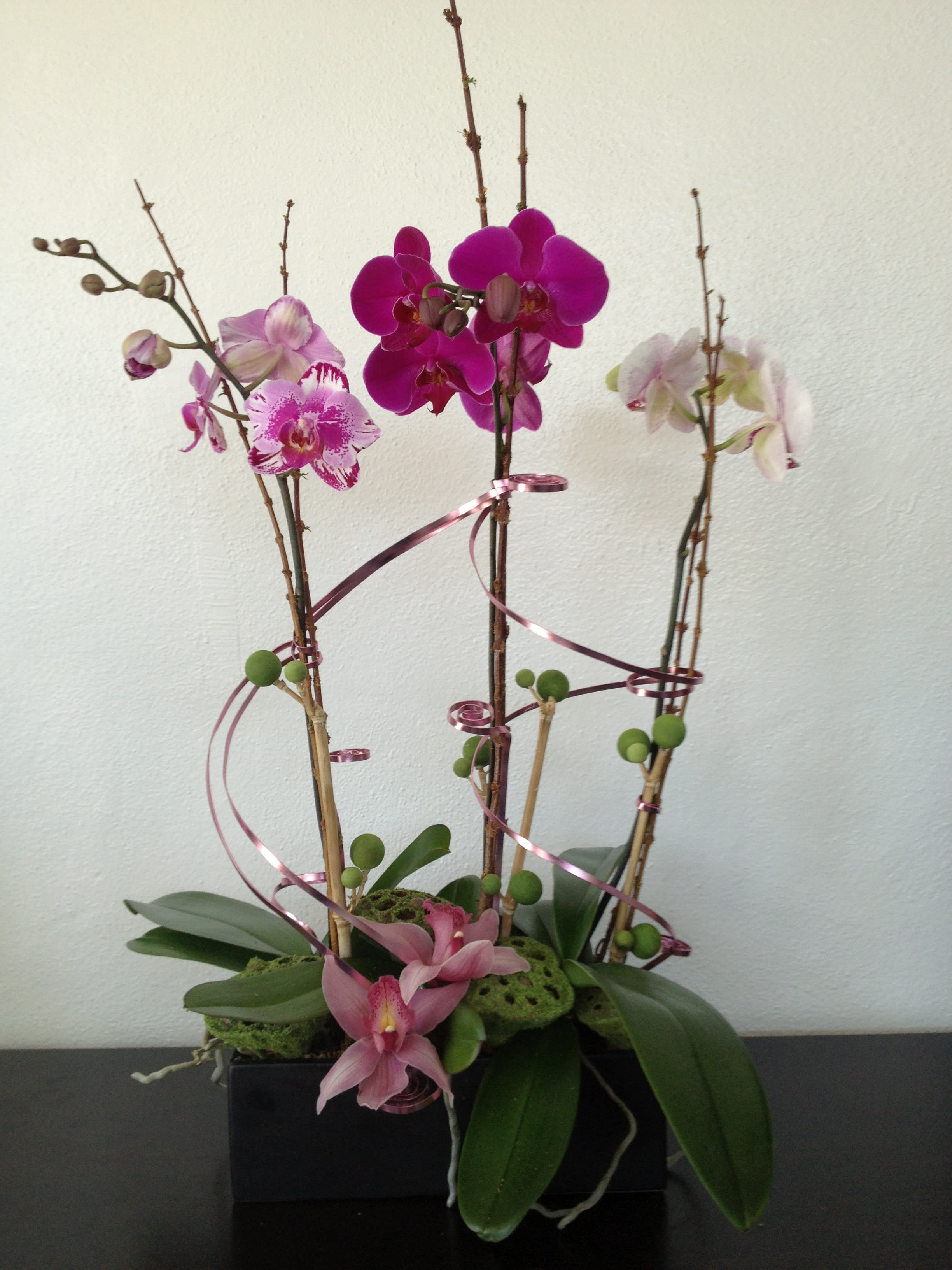 Triple Orchid Plant Arrangement In Oakland Park Fl Wjm Floral Events