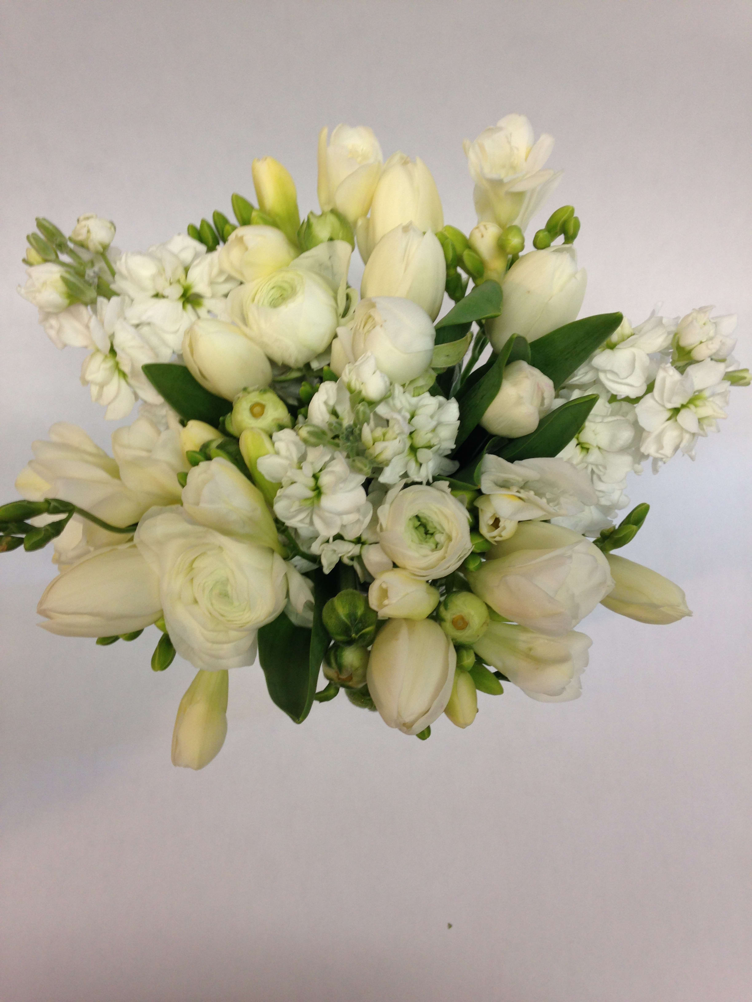 white prom bouquets