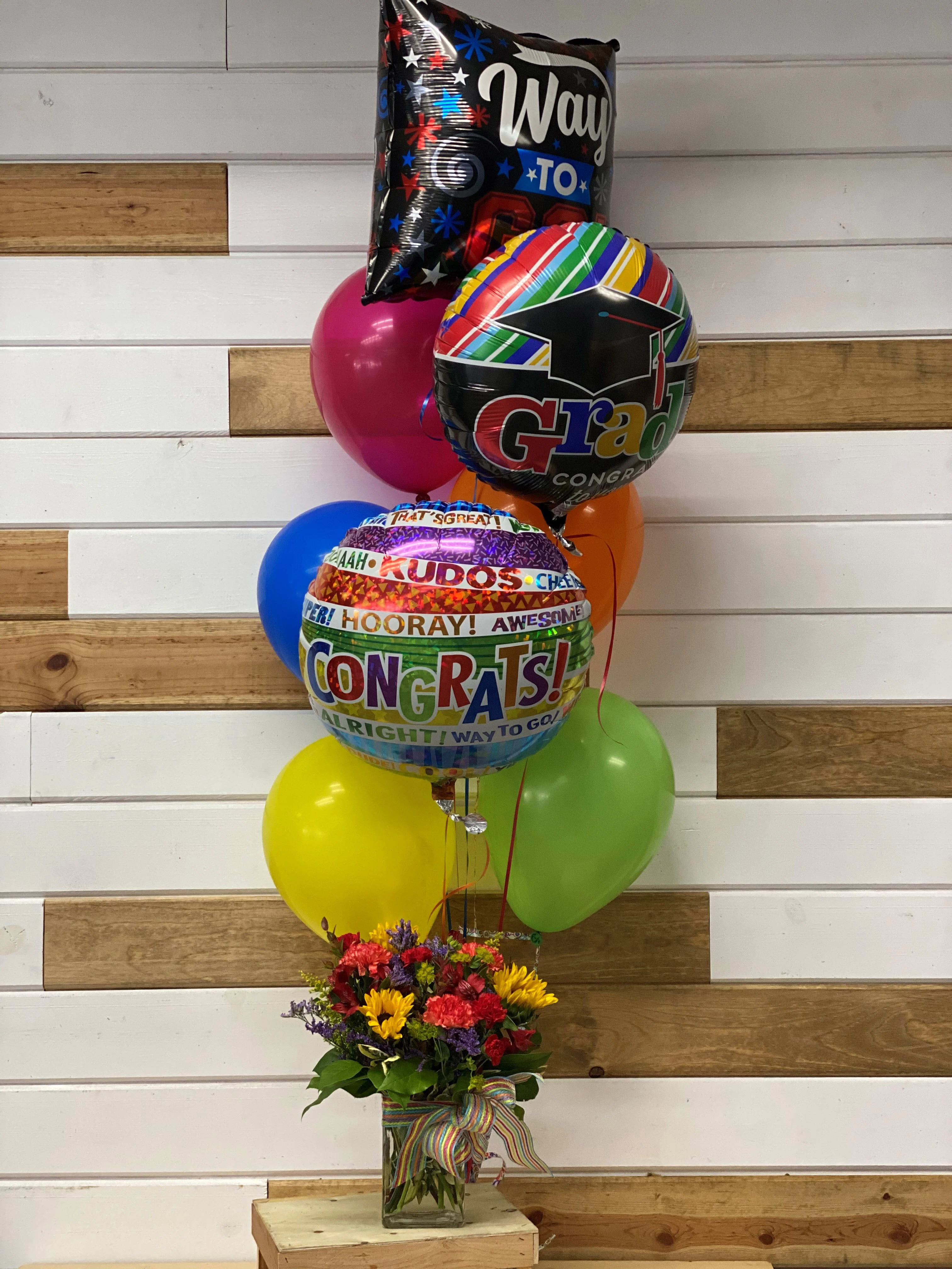 Graduation Balloon Bouquet And Flowers In Modesto Ca Fresh Ideas Flower Co