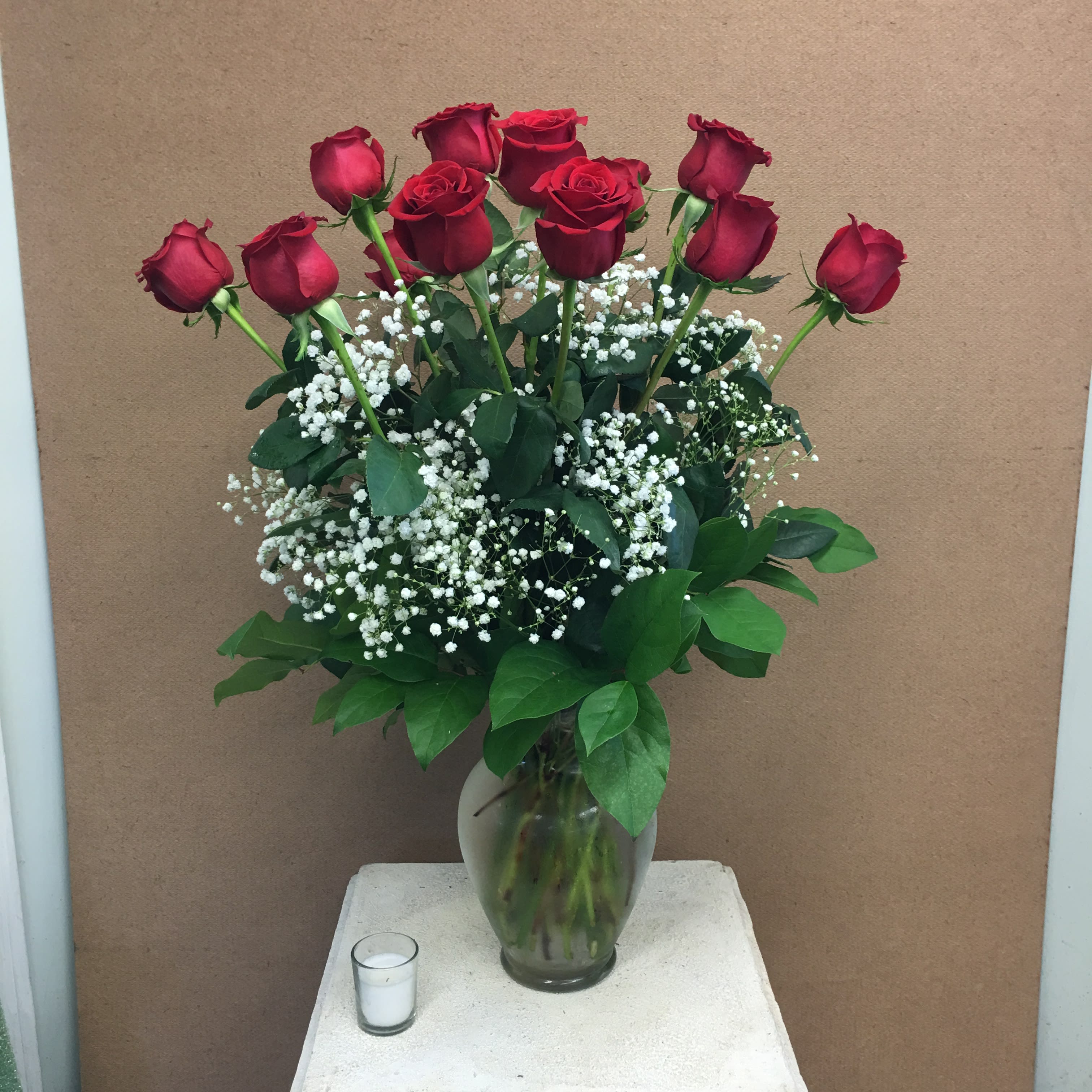 1 Dozen Premium Long Stem Red Roses By Evans Flowers