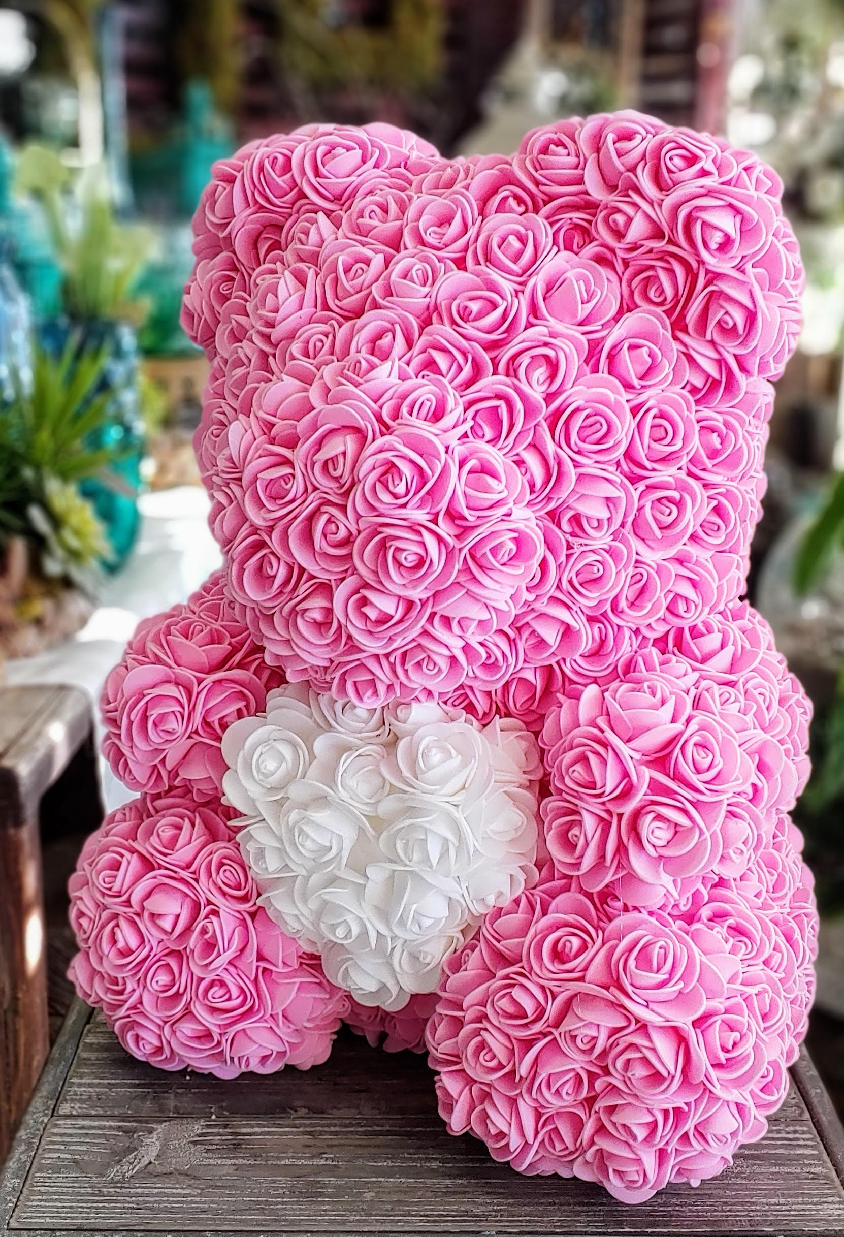 faux rose bear
