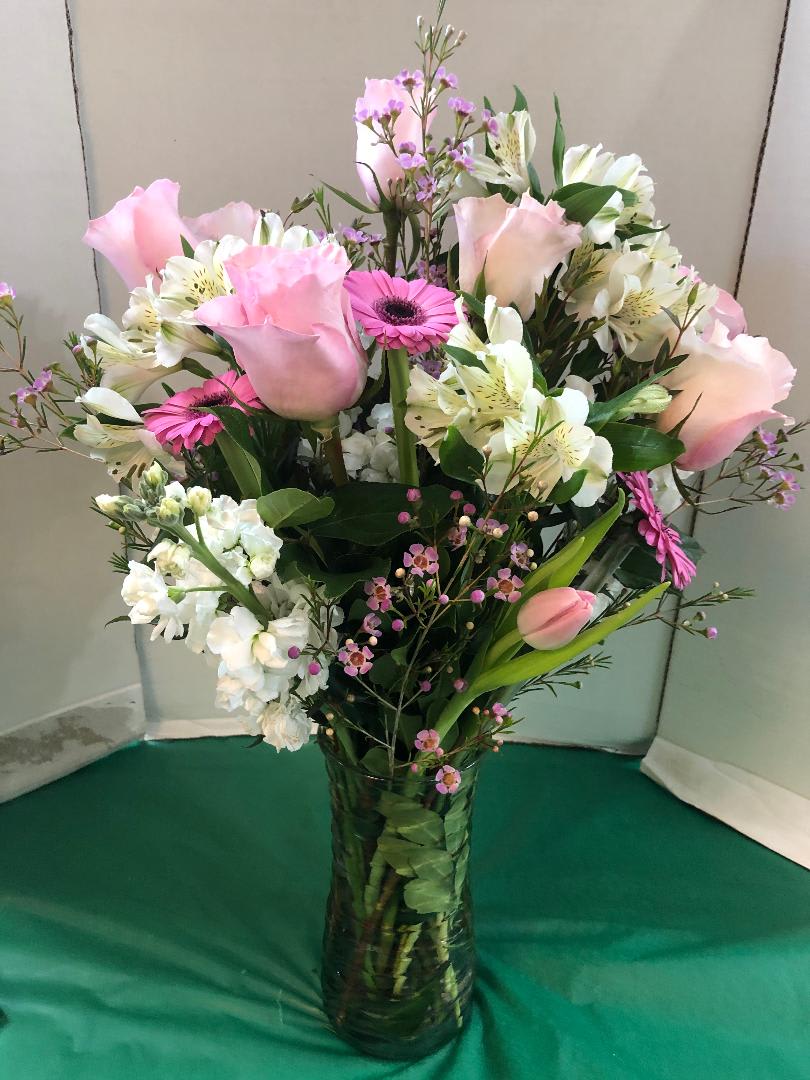 Pink Tone Birthday Arrangements in Bedminster, NJ Blooms at the Hills